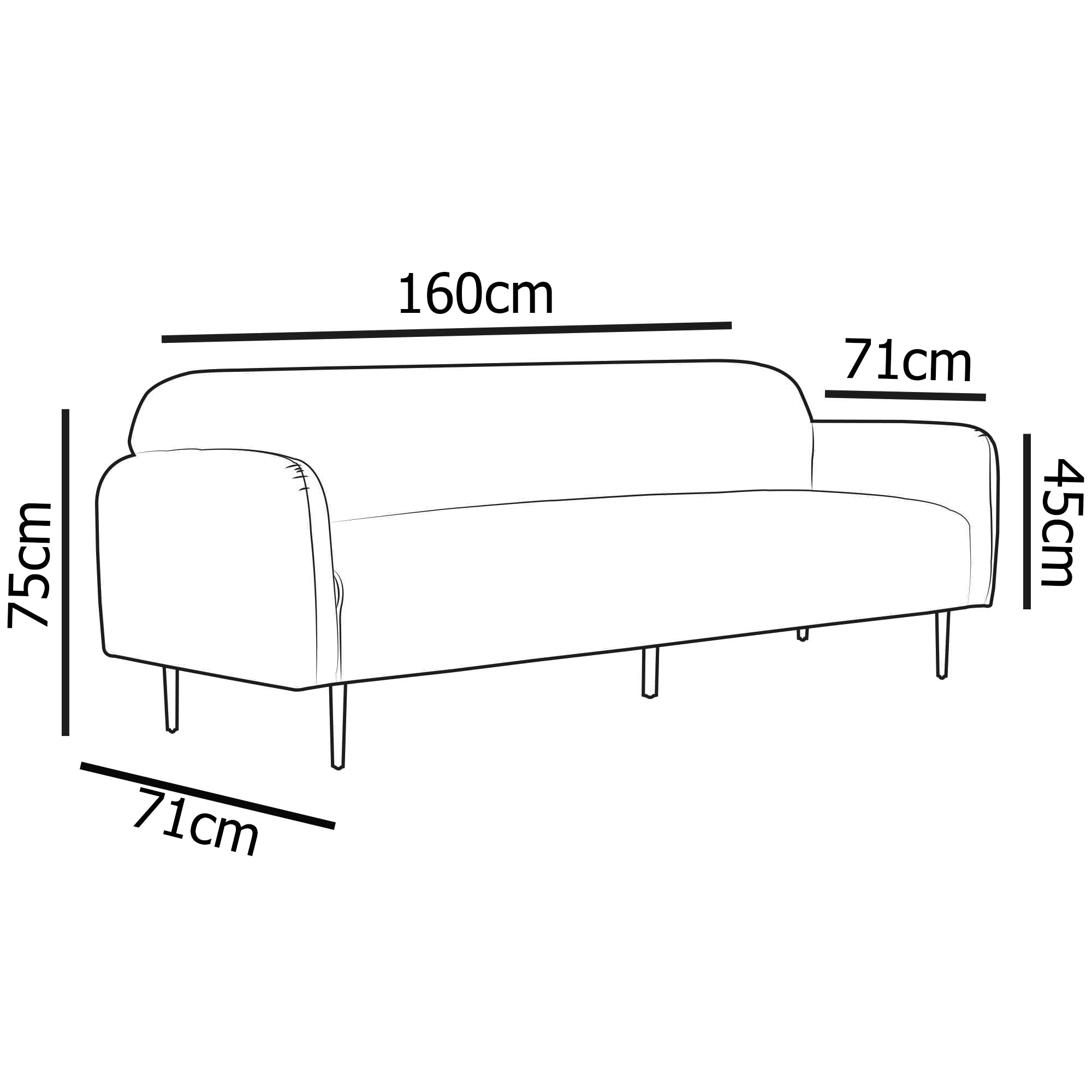 Sofá de 2 plazas MARILYNE en terciopelo verde aguamarina