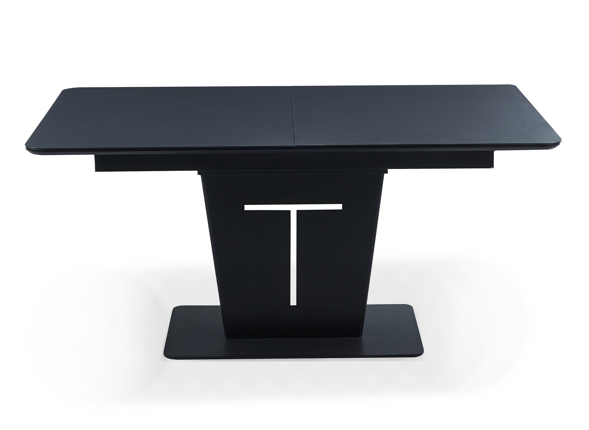 Mesa de comedor extensible rectangular SULIA, diseño negro