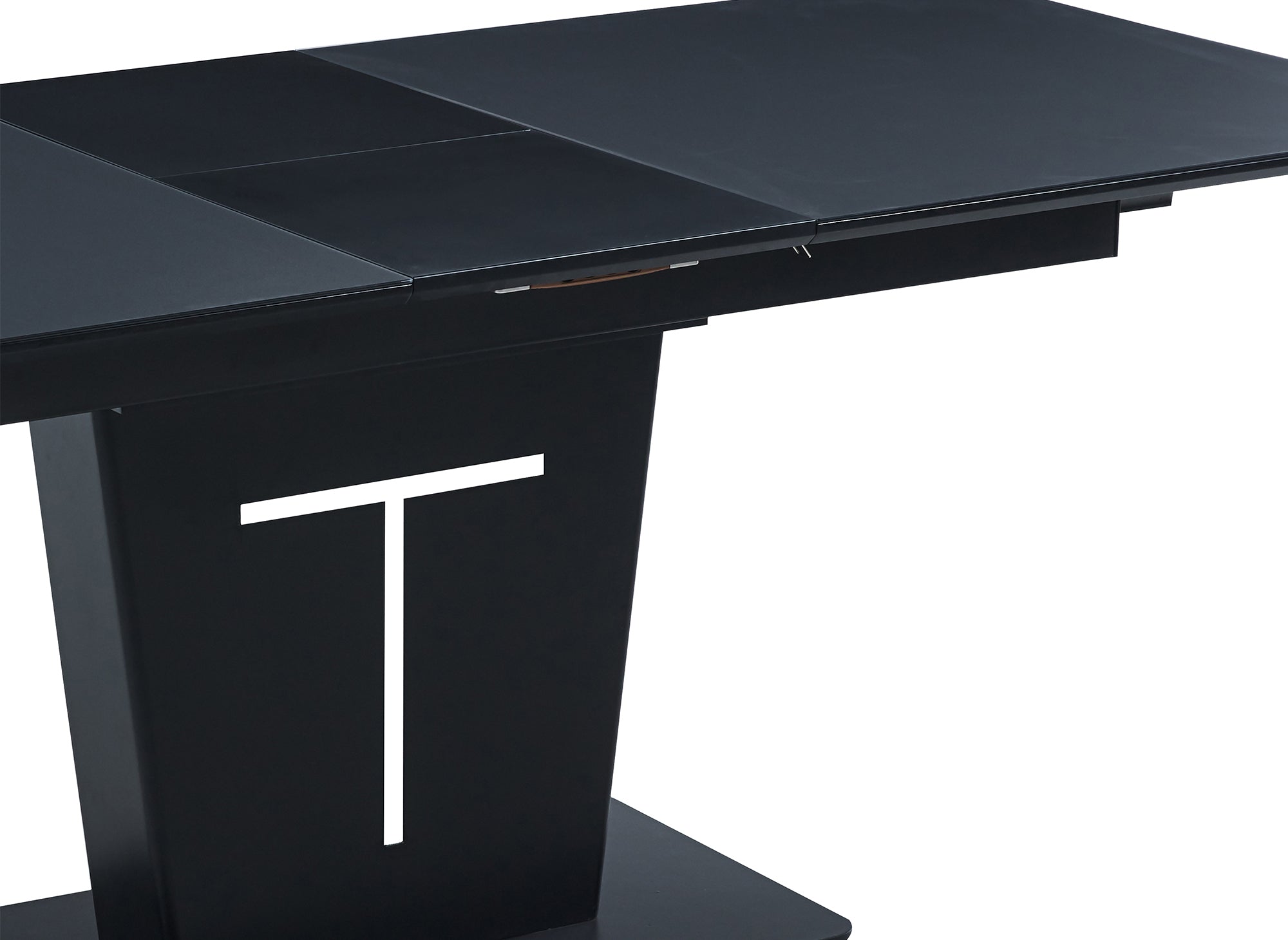 Mesa de comedor extensible rectangular SULIA, diseño negro