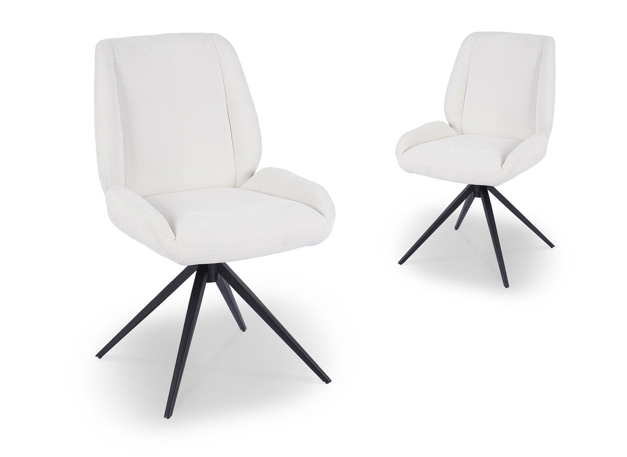 Juego de 2 sillas giratorias LUZIA en tela beige