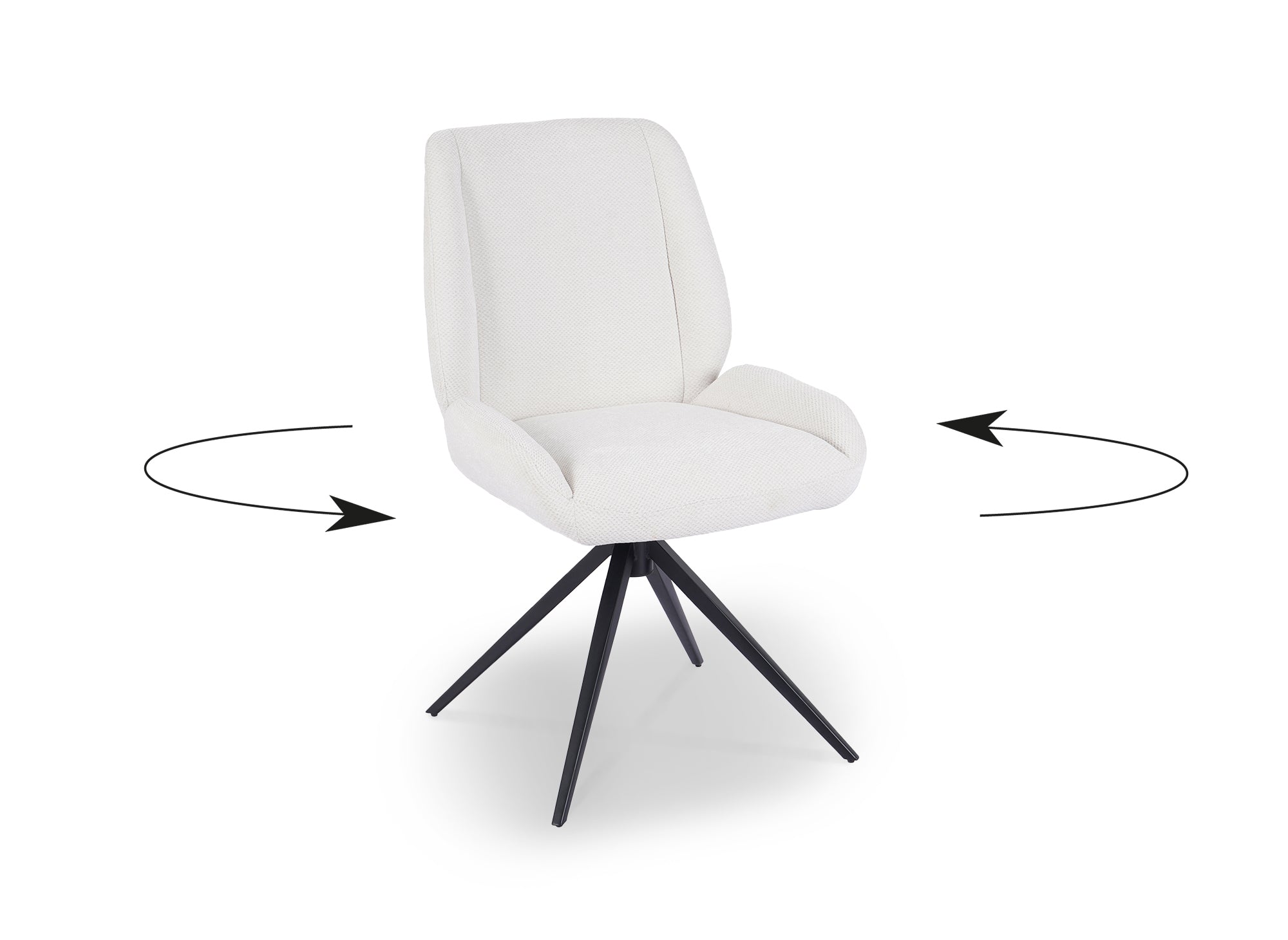 Juego de 2 sillas giratorias LUZIA en tela beige