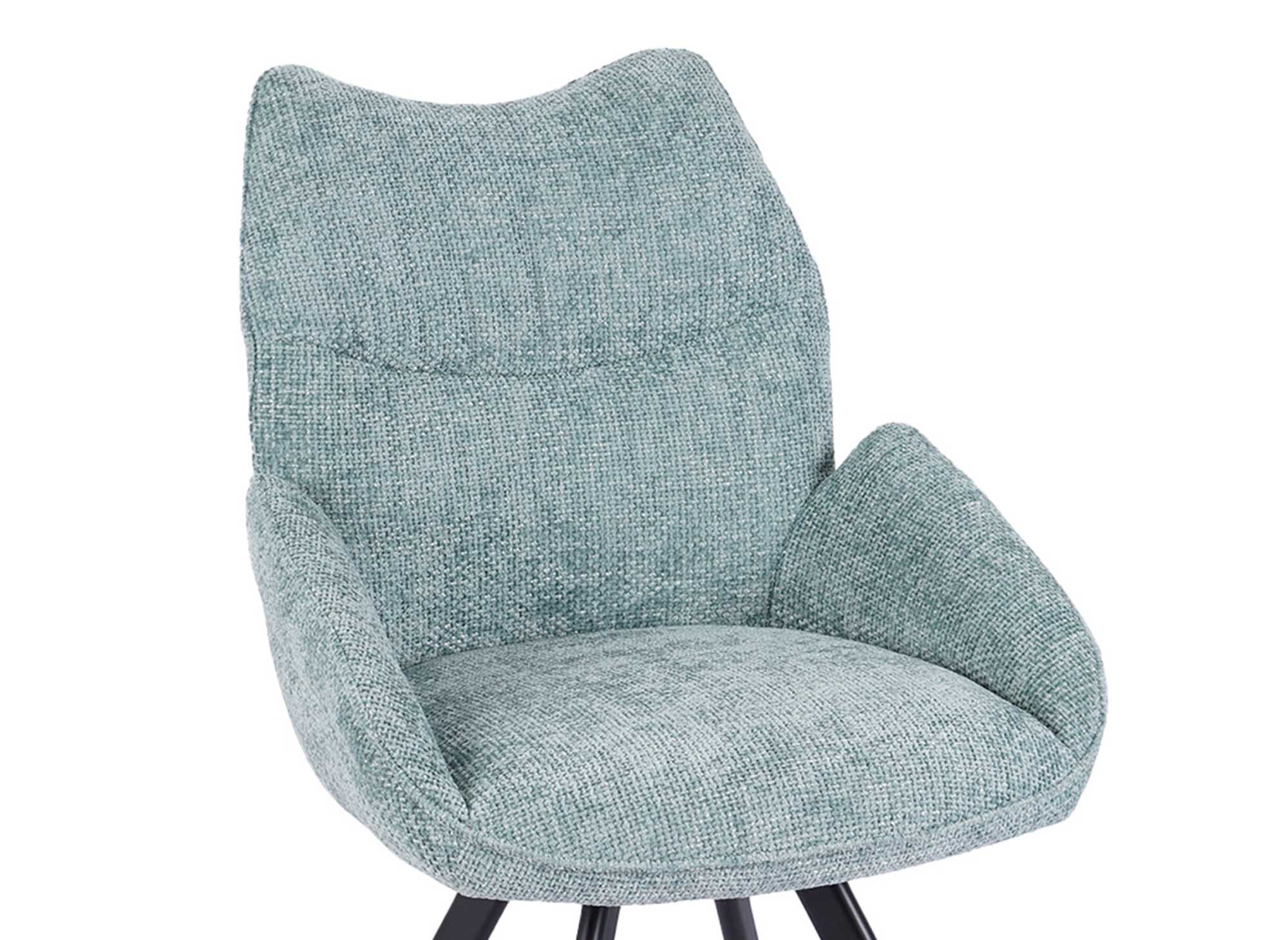 Silla giratoria TALIA con reposabrazos en tela verde agua