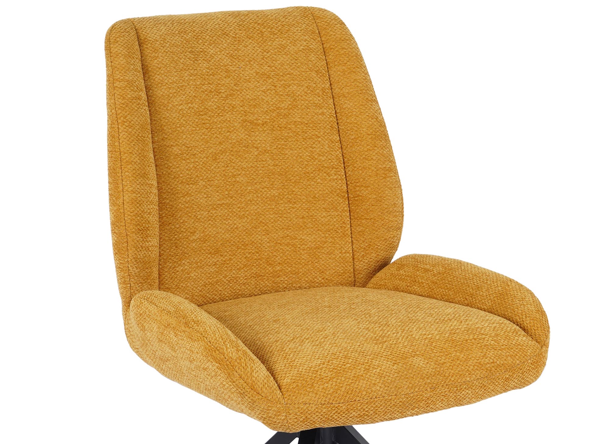 Juego de 2 sillas giratorias LUZIA de tela amarilla