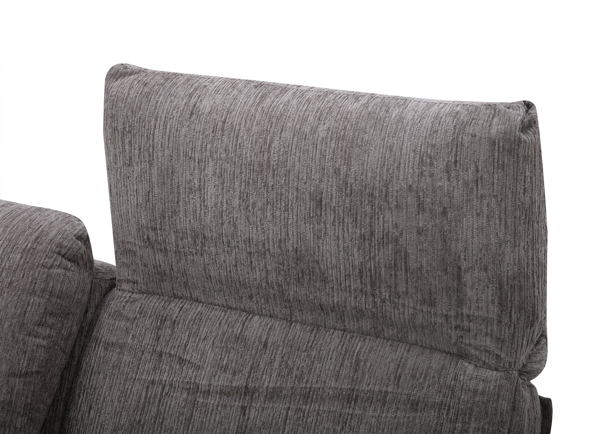 Sofá reclinable eléctrico de 3 plazas HELOISE en terciopelo jaspeado gris oscuro