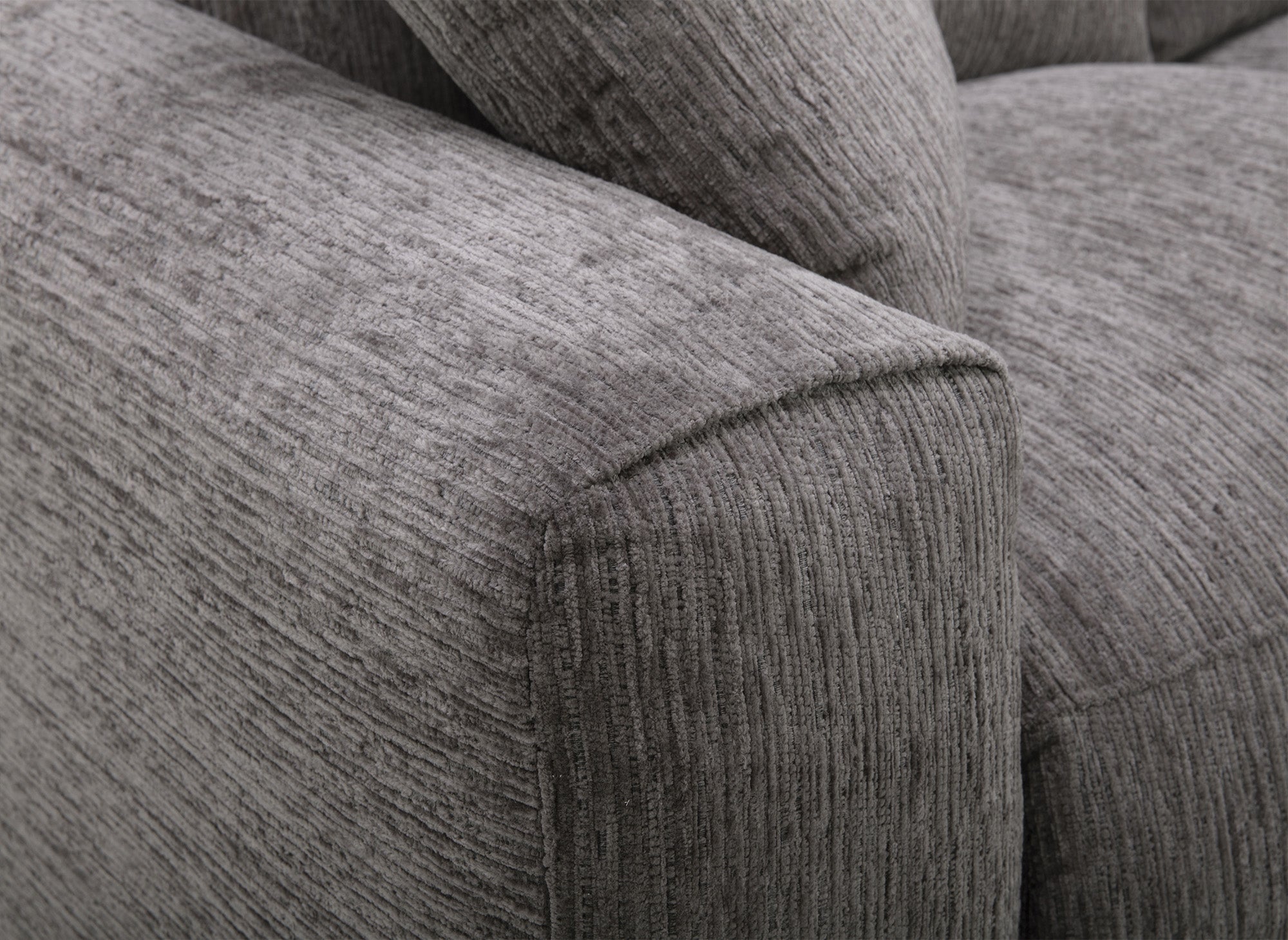 Sofá reclinable eléctrico de 3 plazas HELOISE en terciopelo jaspeado gris oscuro