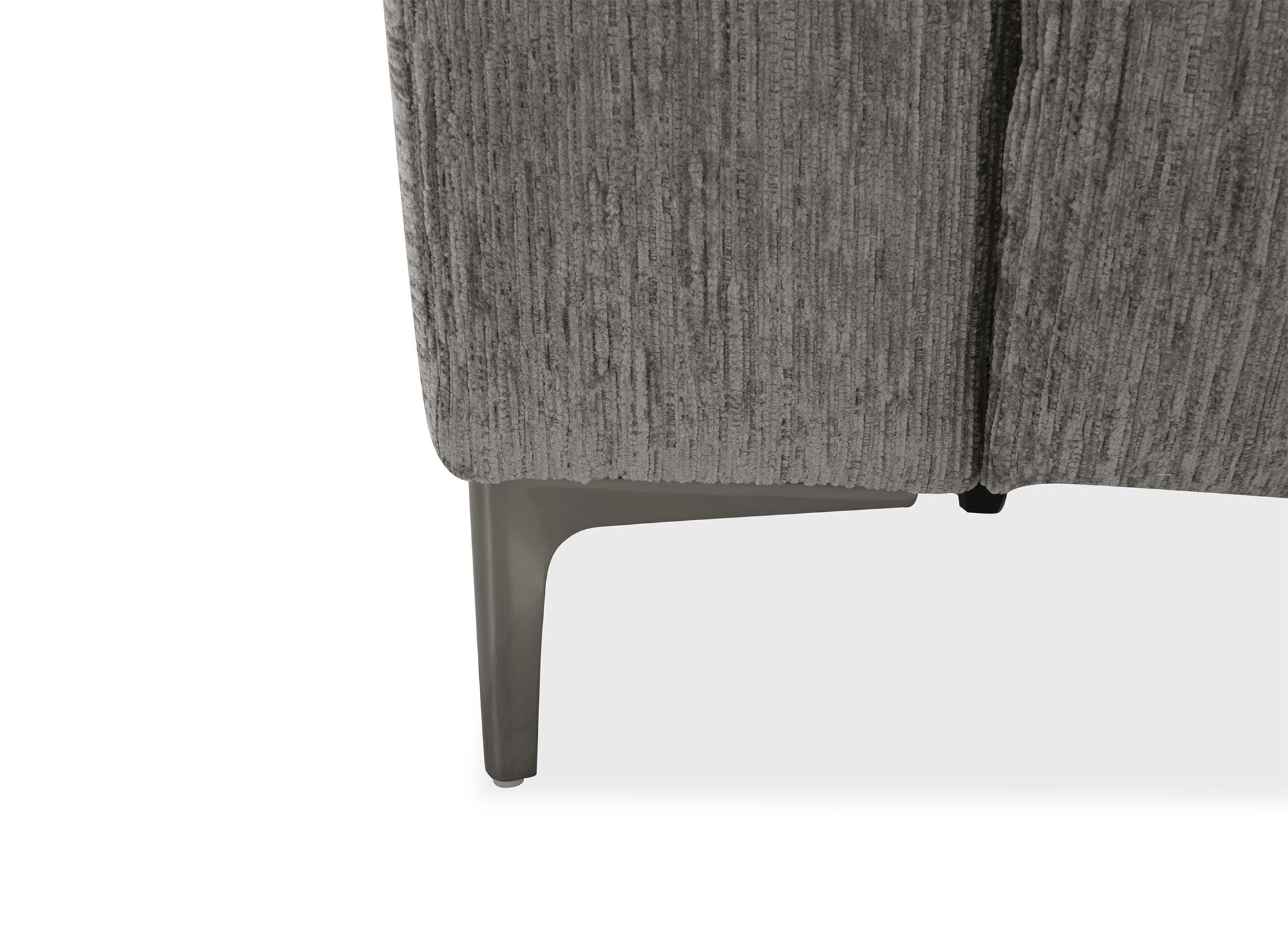 Sofá reclinable eléctrico de 3 plazas HELOISE en terciopelo jaspeado gris oscuro