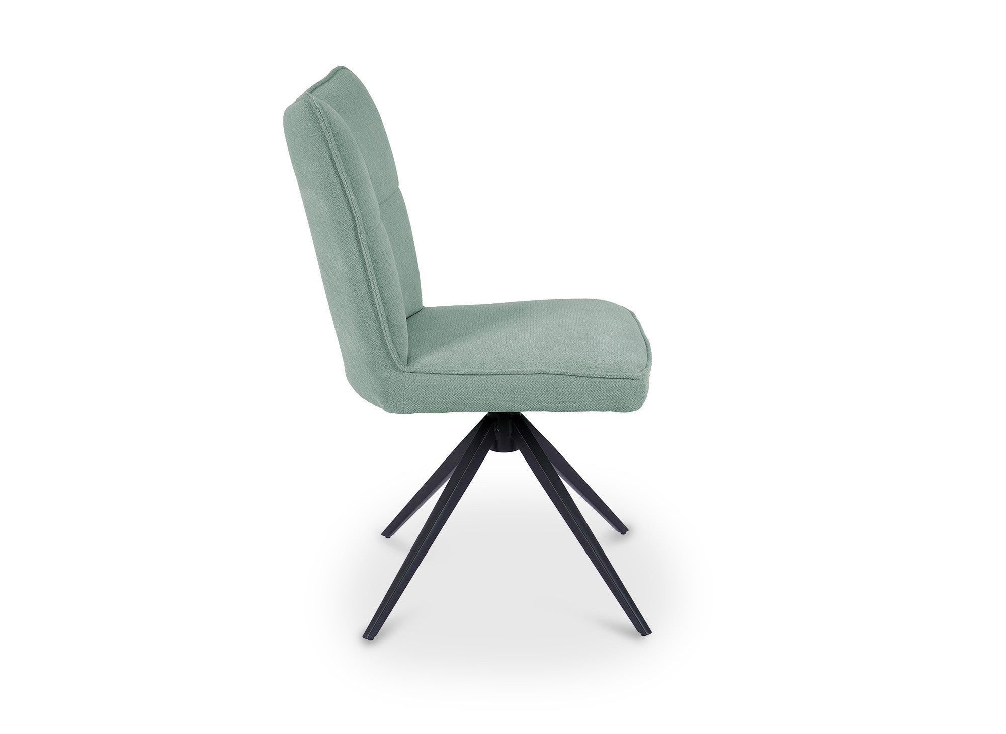 Juego de 2 sillas giratorias FELICIE en tela verde claro