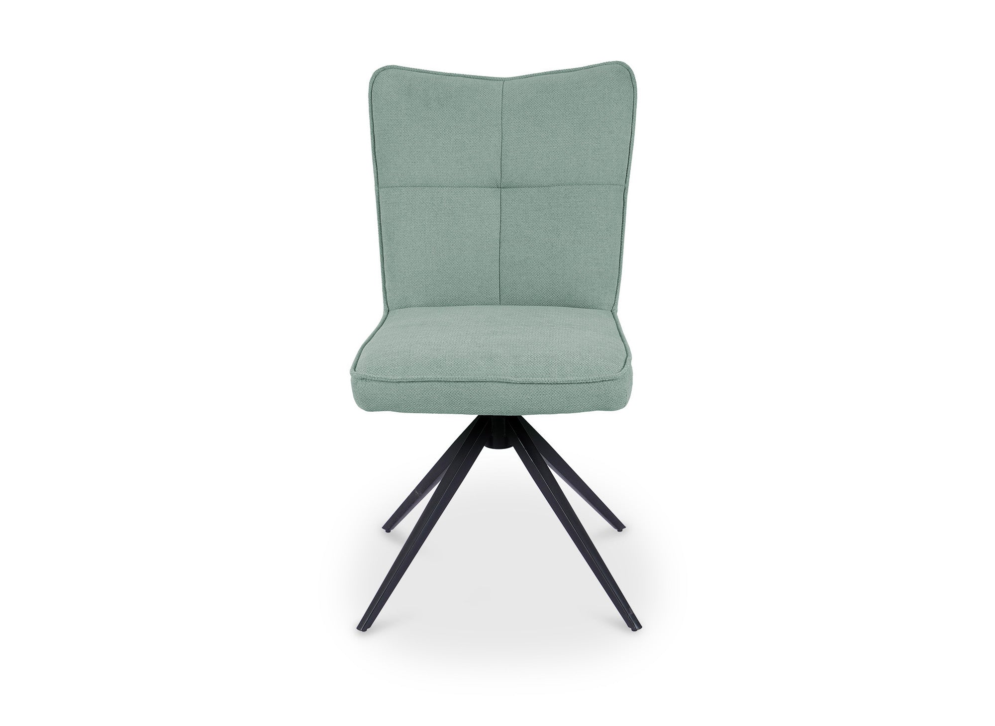 Juego de 2 sillas giratorias FELICIE en tela verde claro