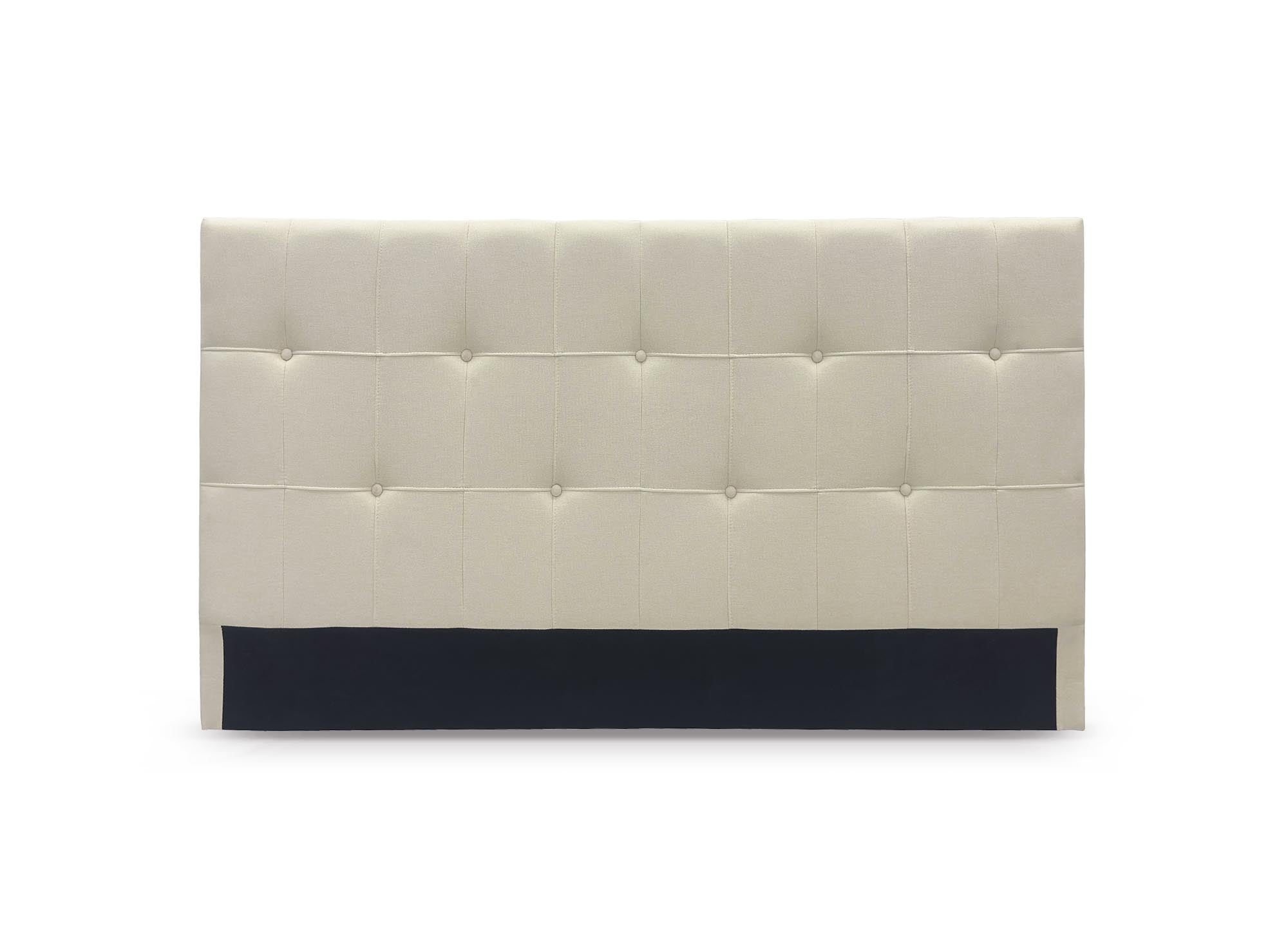 Cabecero tapizado en tela beige DOMICE de 140 cm