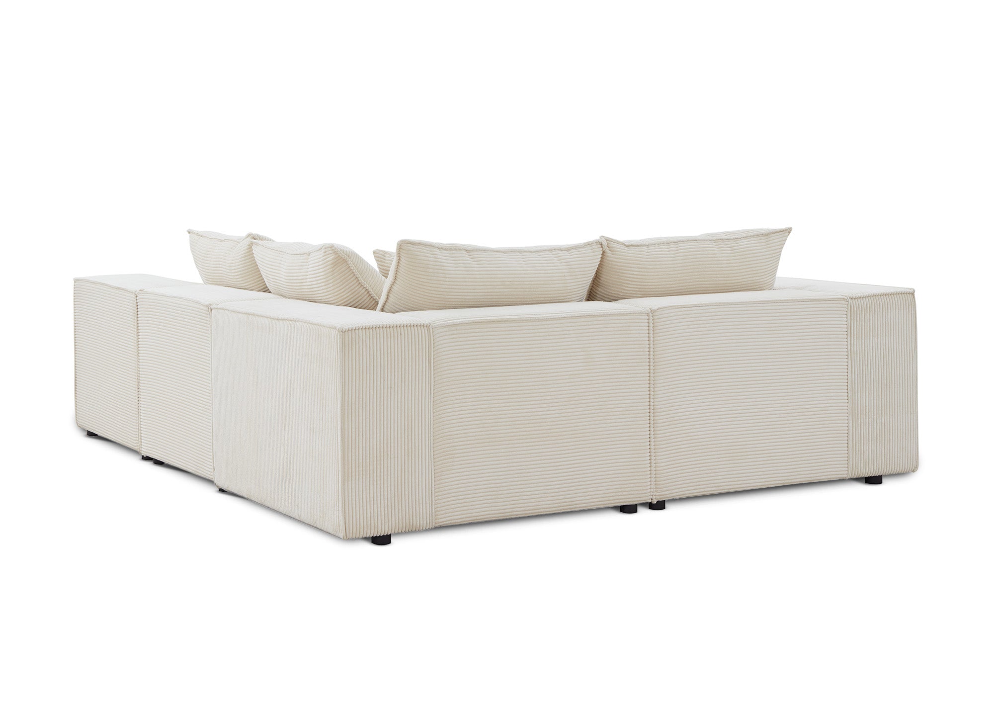 Sofá esquinero modular Harlem XL con 1 otomana en pana gruesa color beige