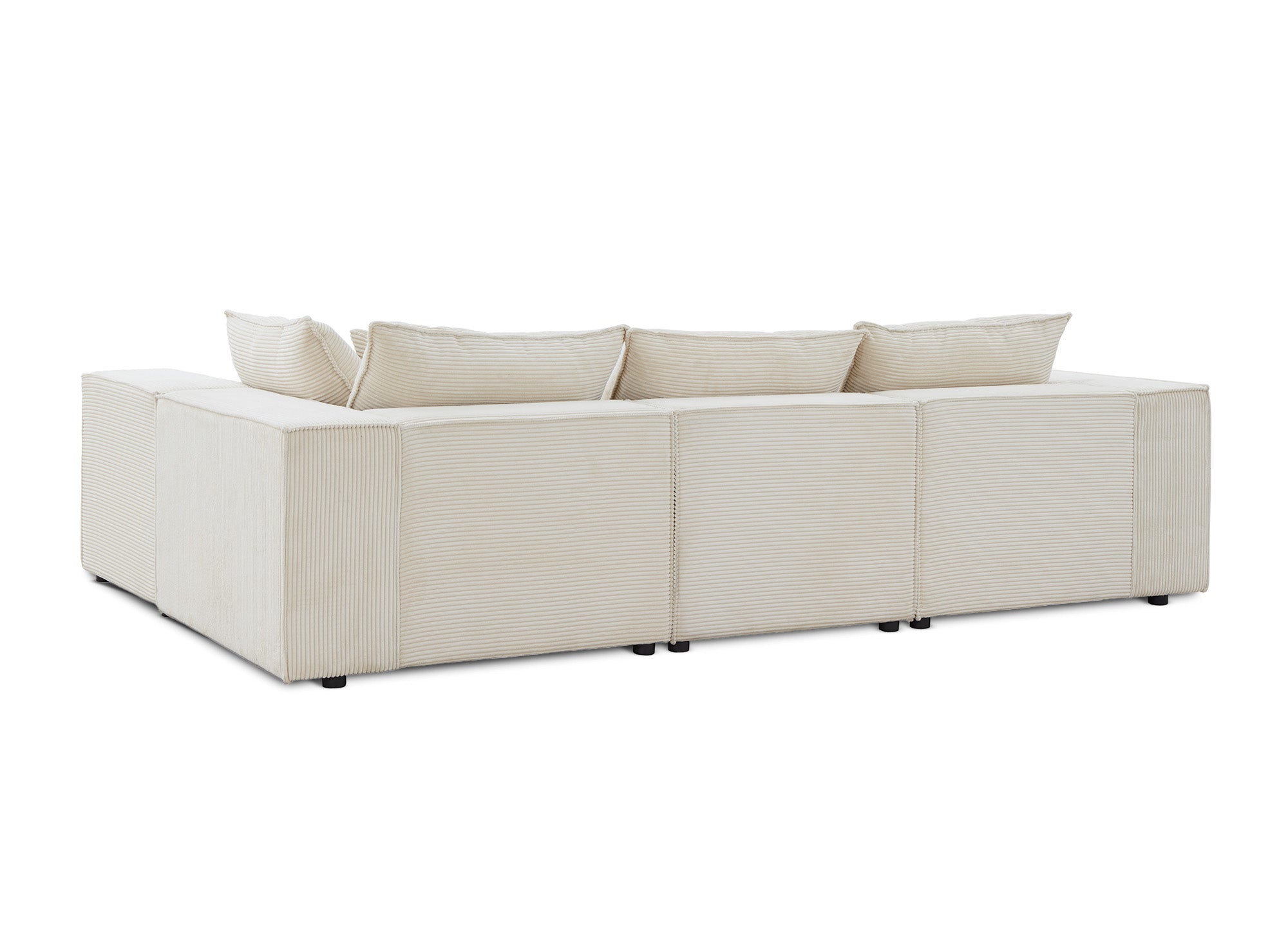 Sofá esquinero modular Harlem XL con 1 otomana en pana gruesa color beige