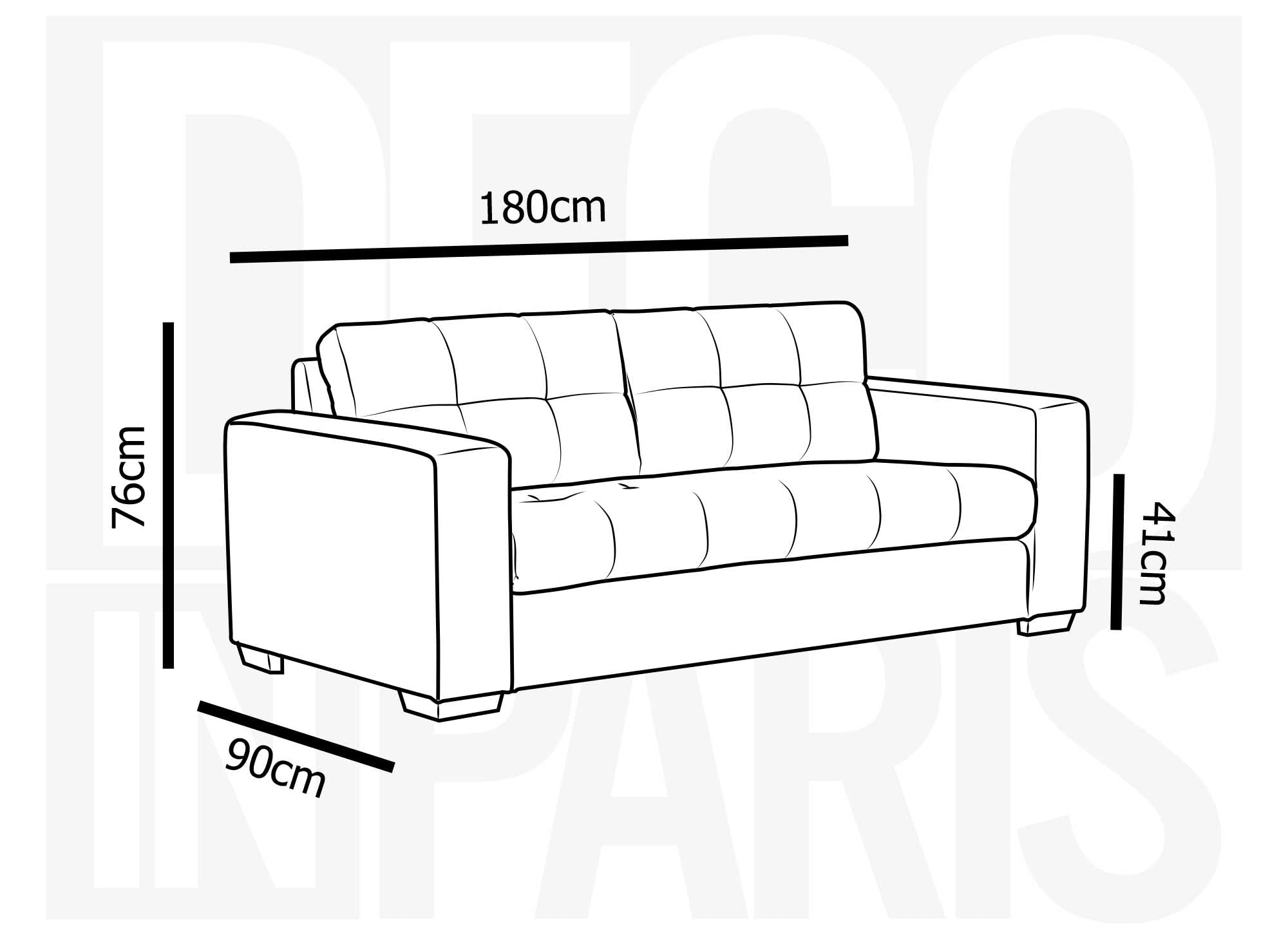 Sofá COSMO de 2 plazas en terciopelo gris