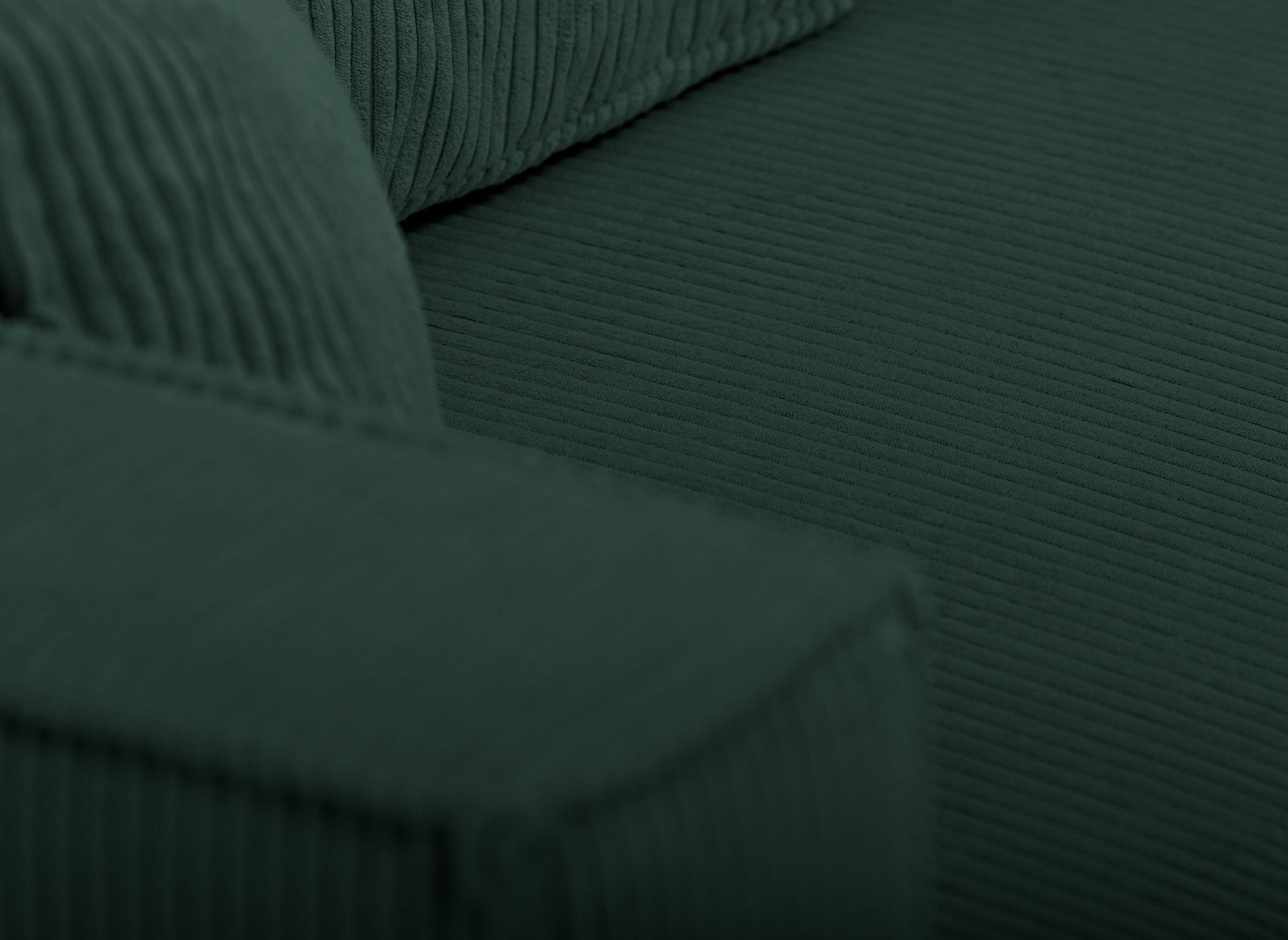 Sofá cama esquinero reversible SYNA con almacenaje en pana verde