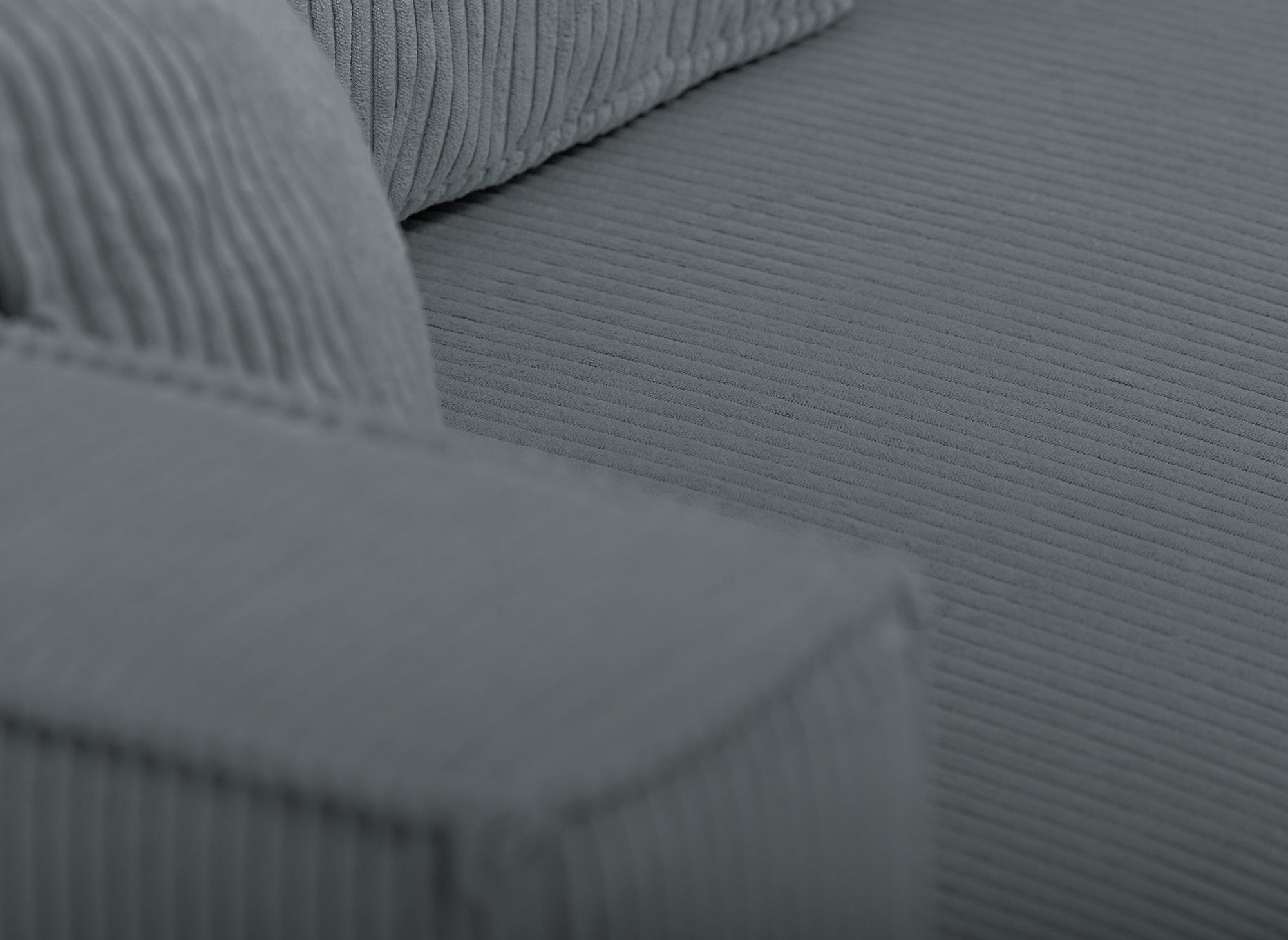 Sofá cama esquinero reversible SYNA con almacenaje en pana gris