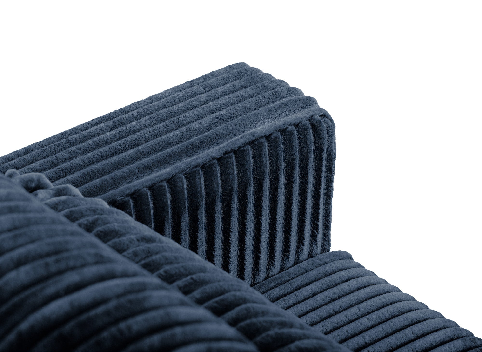 Sofá cama ZURIA de 3 plazas con almacenaje en pana azul gruesa