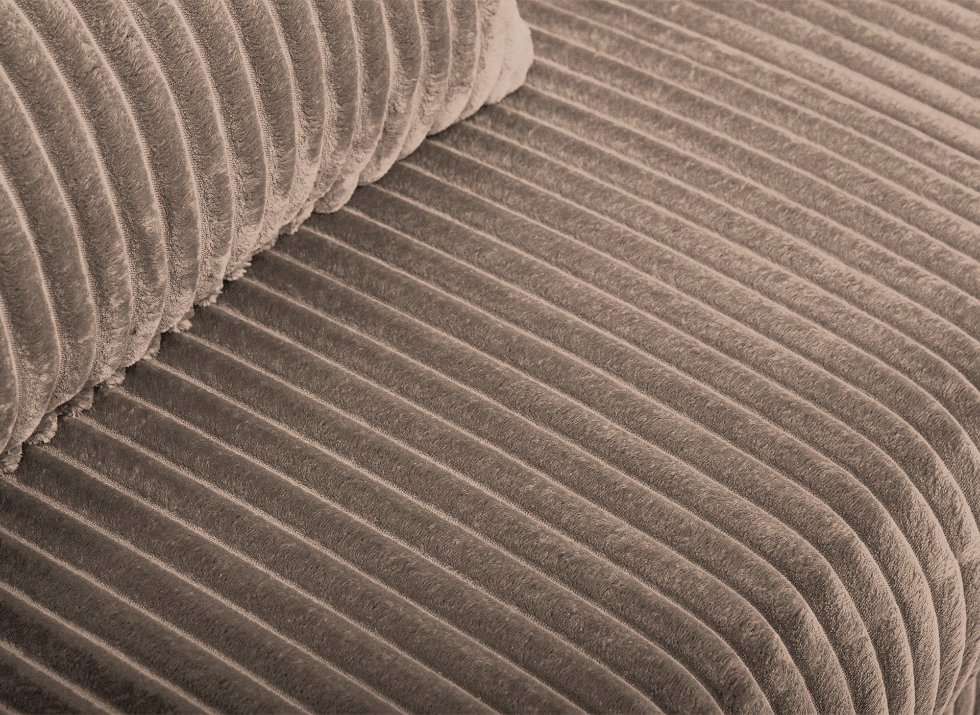 Sofá cama ZURIA de 3 plazas con almacenaje en pana gruesa color topo