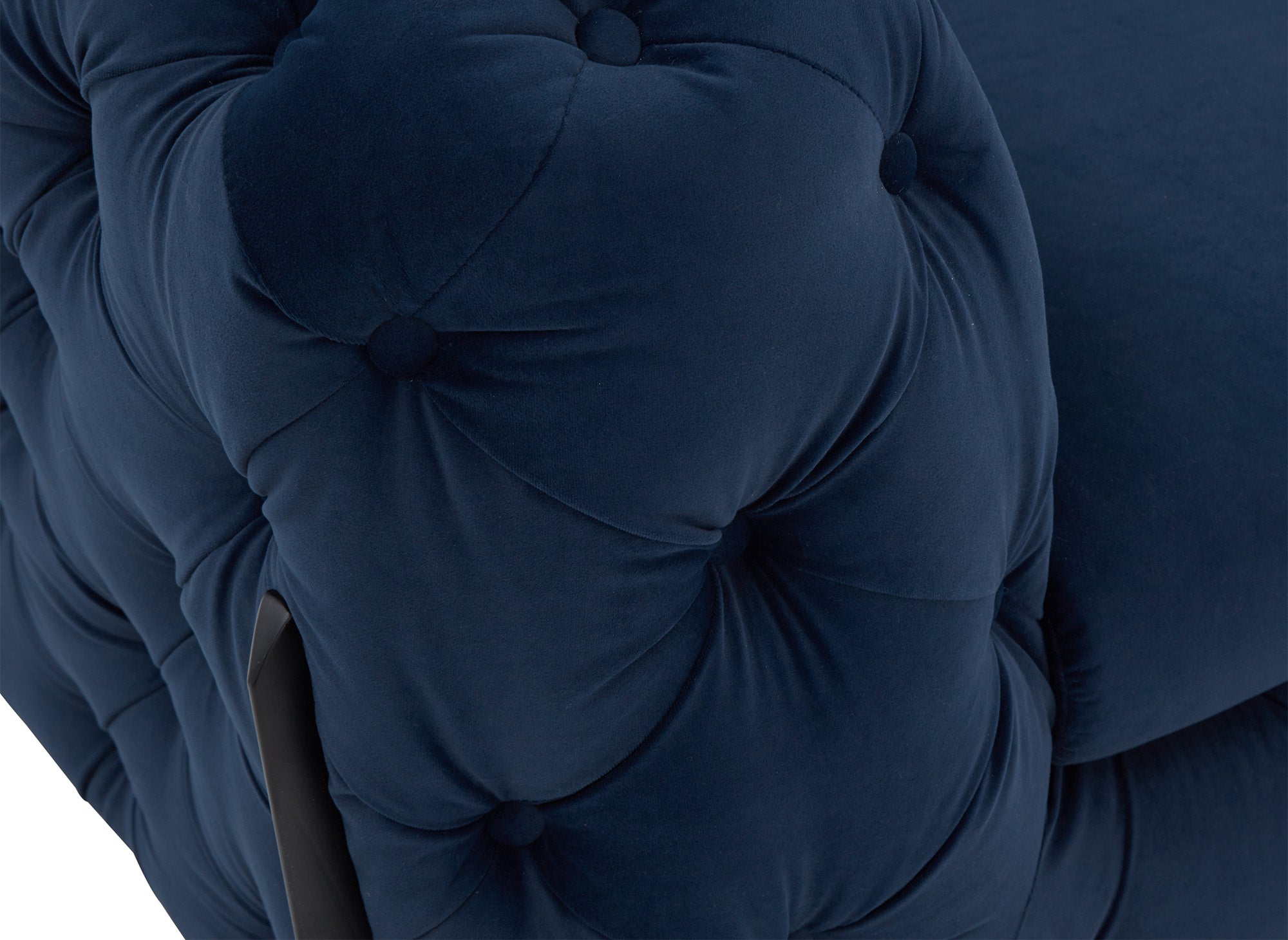 Sofá Chesterfield capitoné de 3 plazas CARMEN en terciopelo azul