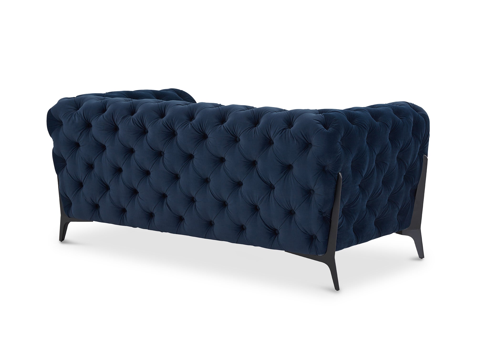 Sofá Chesterfield capitoné de 2 plazas CARMEN en terciopelo azul