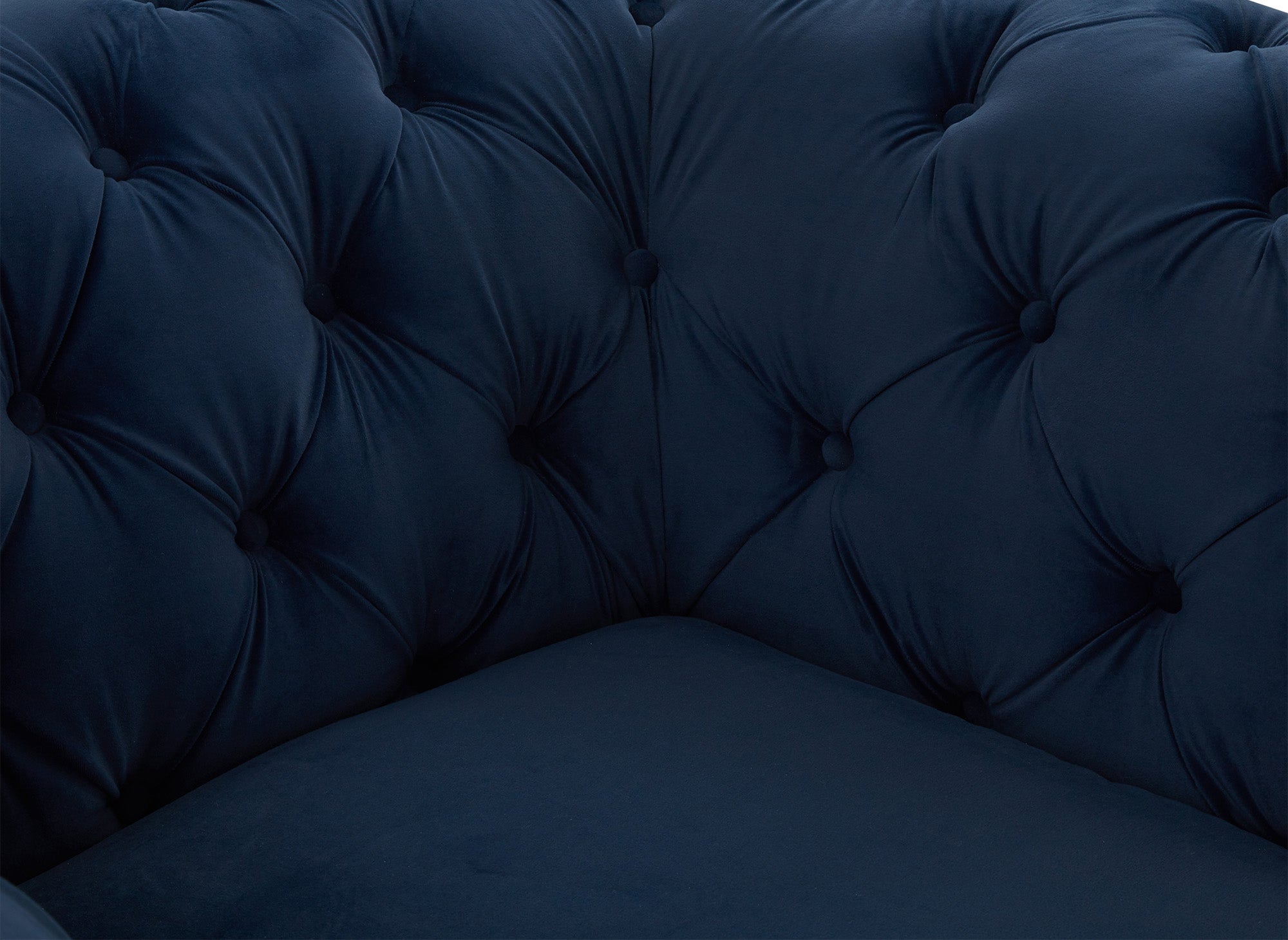 Sillón Chesterfield tapizado en terciopelo azul CARMEN