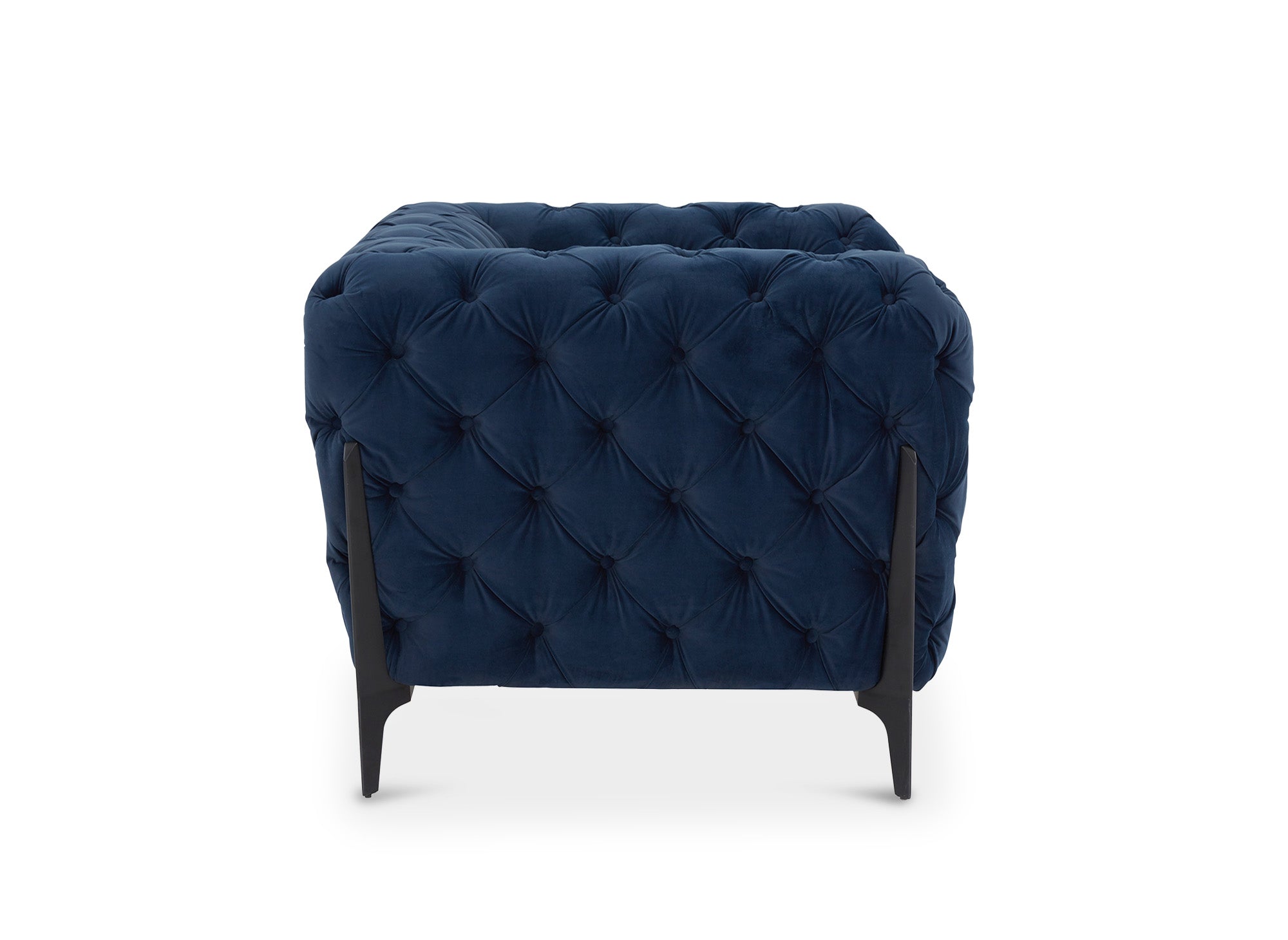 Sillón Chesterfield tapizado en terciopelo azul CARMEN
