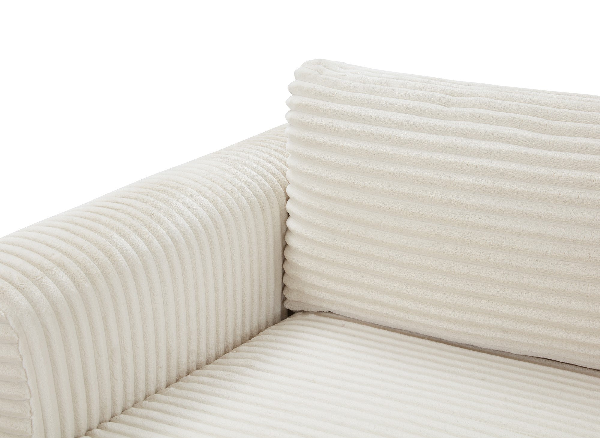 Sofá cama esquinero TILDA con almacenaje en suave pana beige - Esquina izquierda