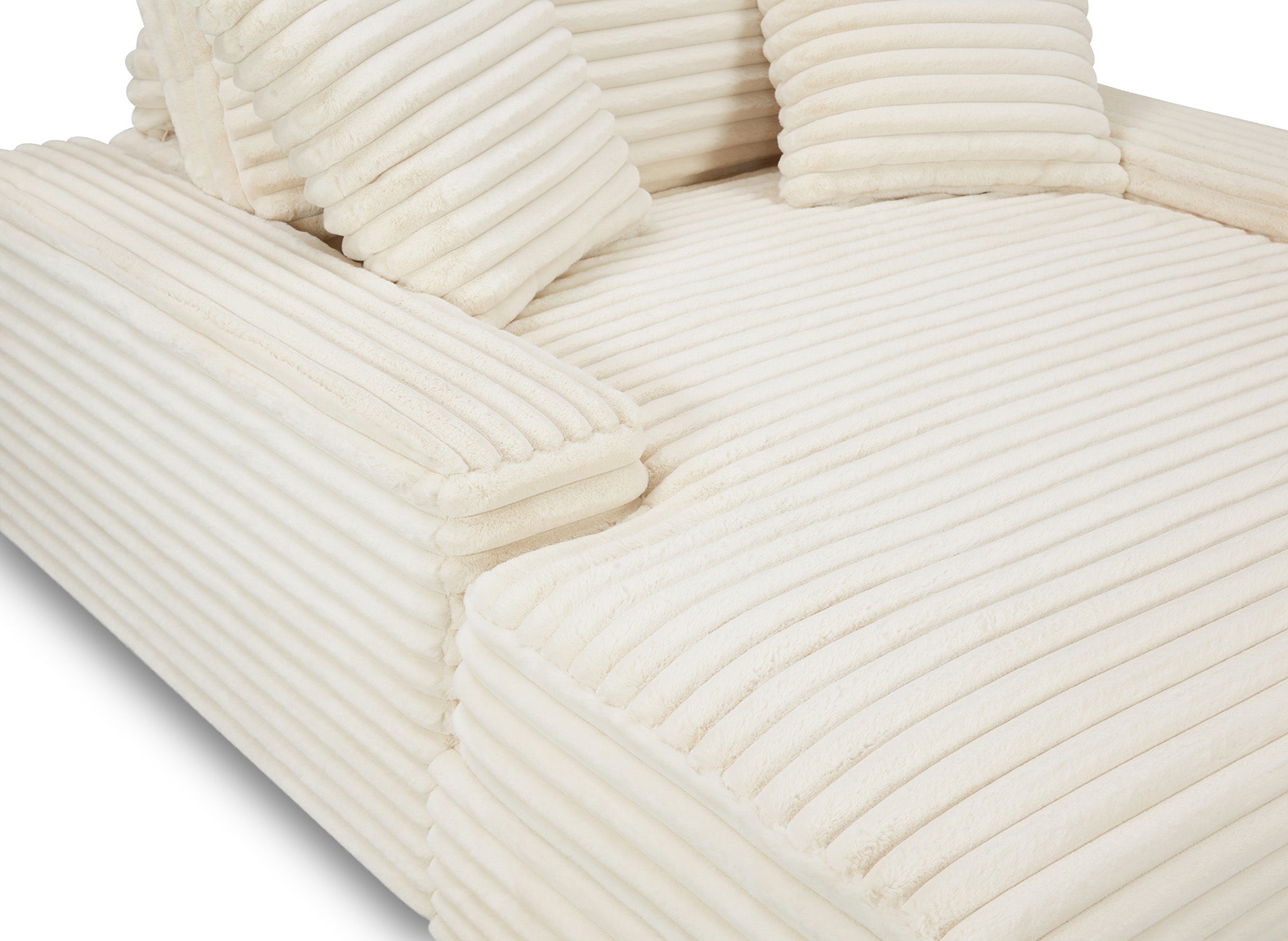 Chaise longue DAHO color beige con suave tejido acanalado