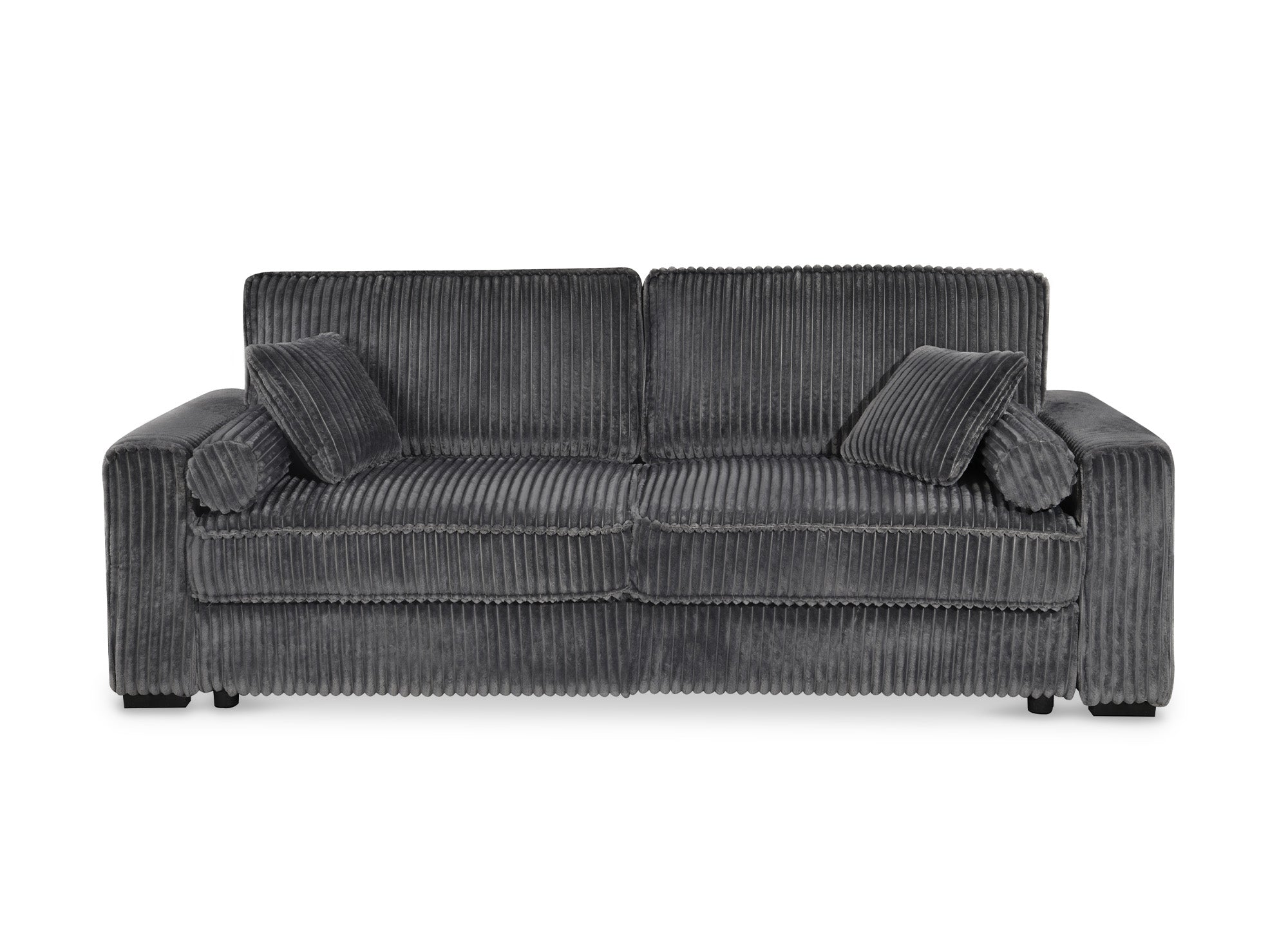 Sofá cama ALINE de 3 plazas en pana gris gruesa