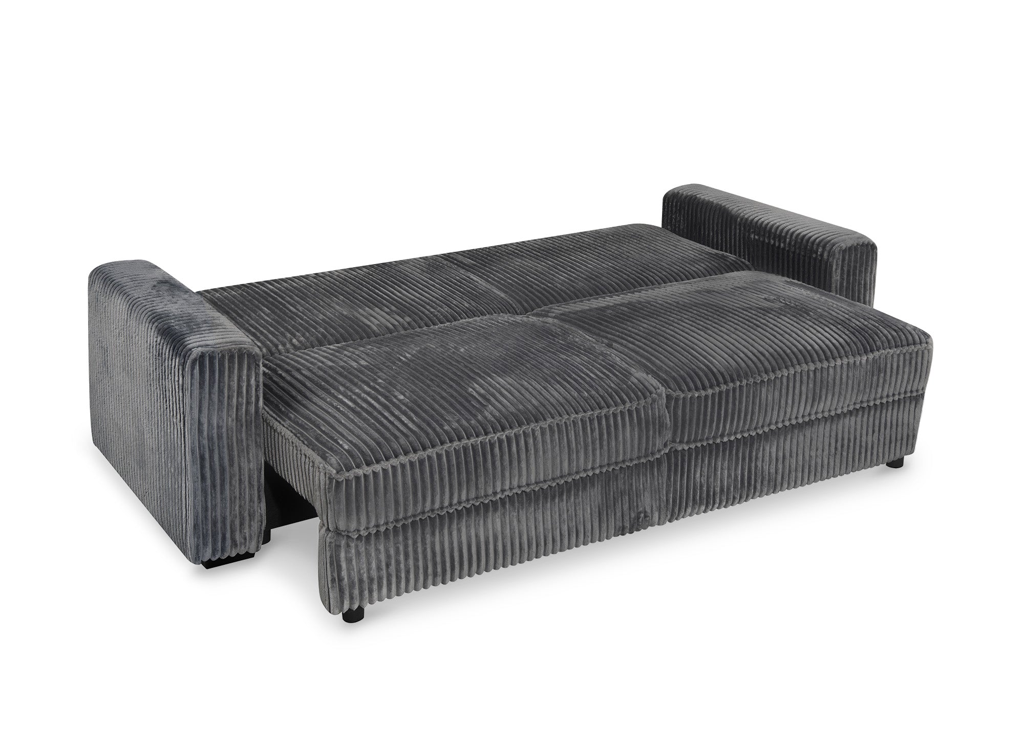 Sofá cama ALINE de 3 plazas en pana gris gruesa