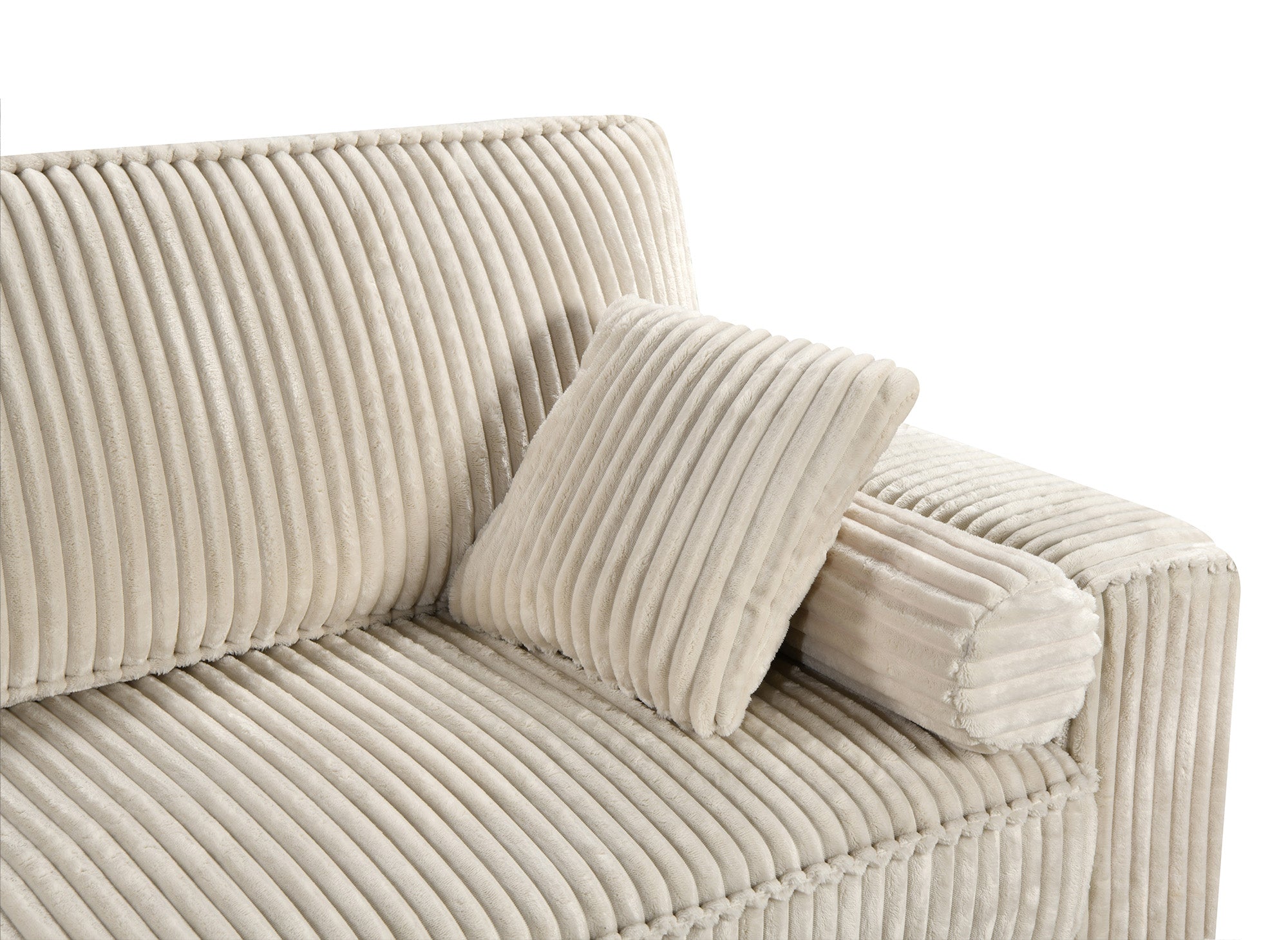 Sofá cama ALINE de 3 plazas en pana gruesa color beige