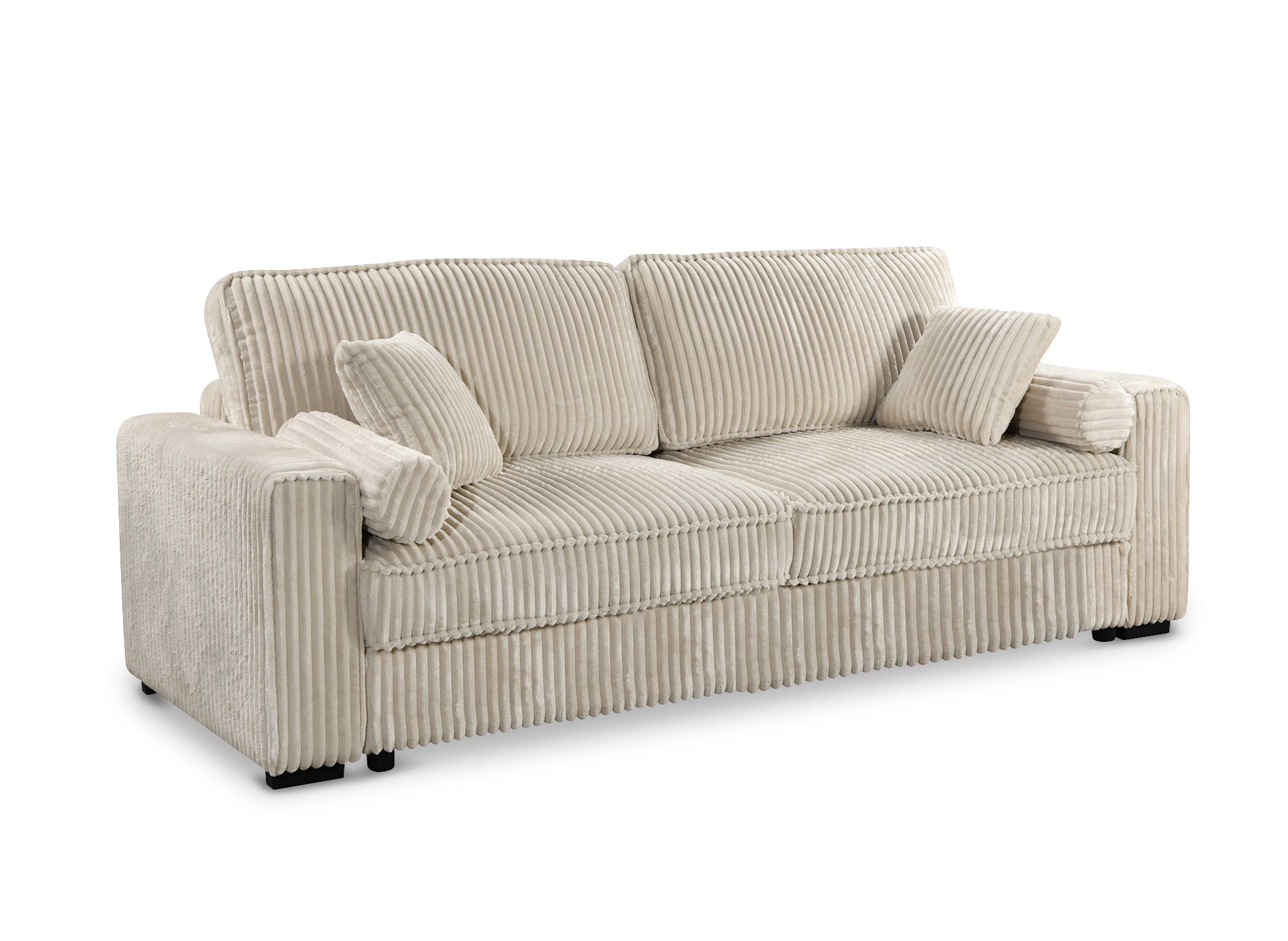 Sofá cama ALINE de 3 plazas en pana gruesa color beige