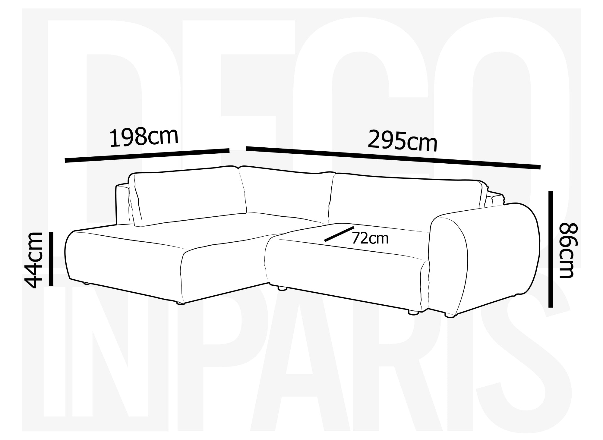 Sofá esquinero convertible TILDA con chaise longue y almacenaje en suave tejido acanalado beige - Esquina izquierda