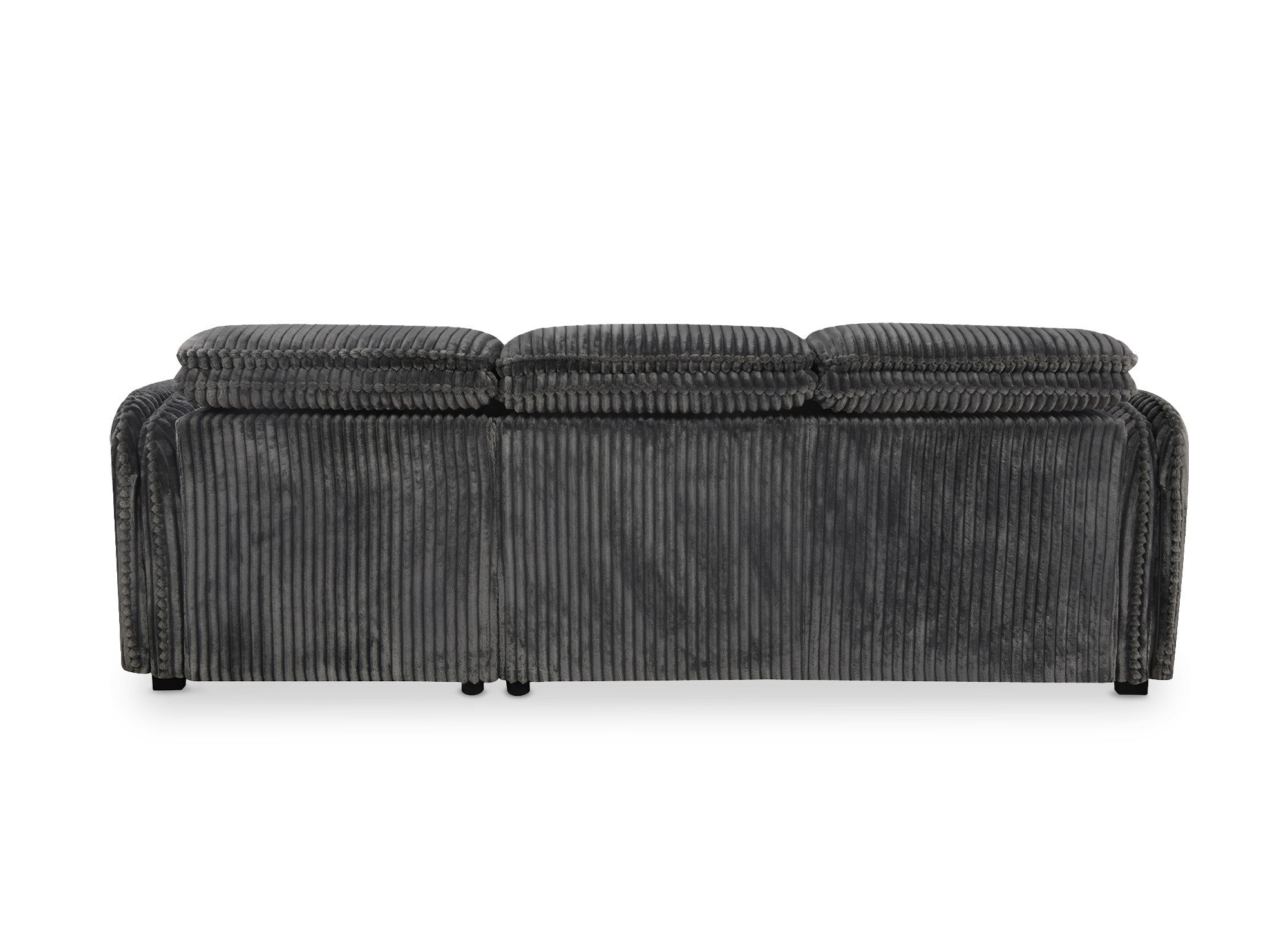 Sofá cama esquinero ISABELLA en pana gris gruesa - Esquina derecha