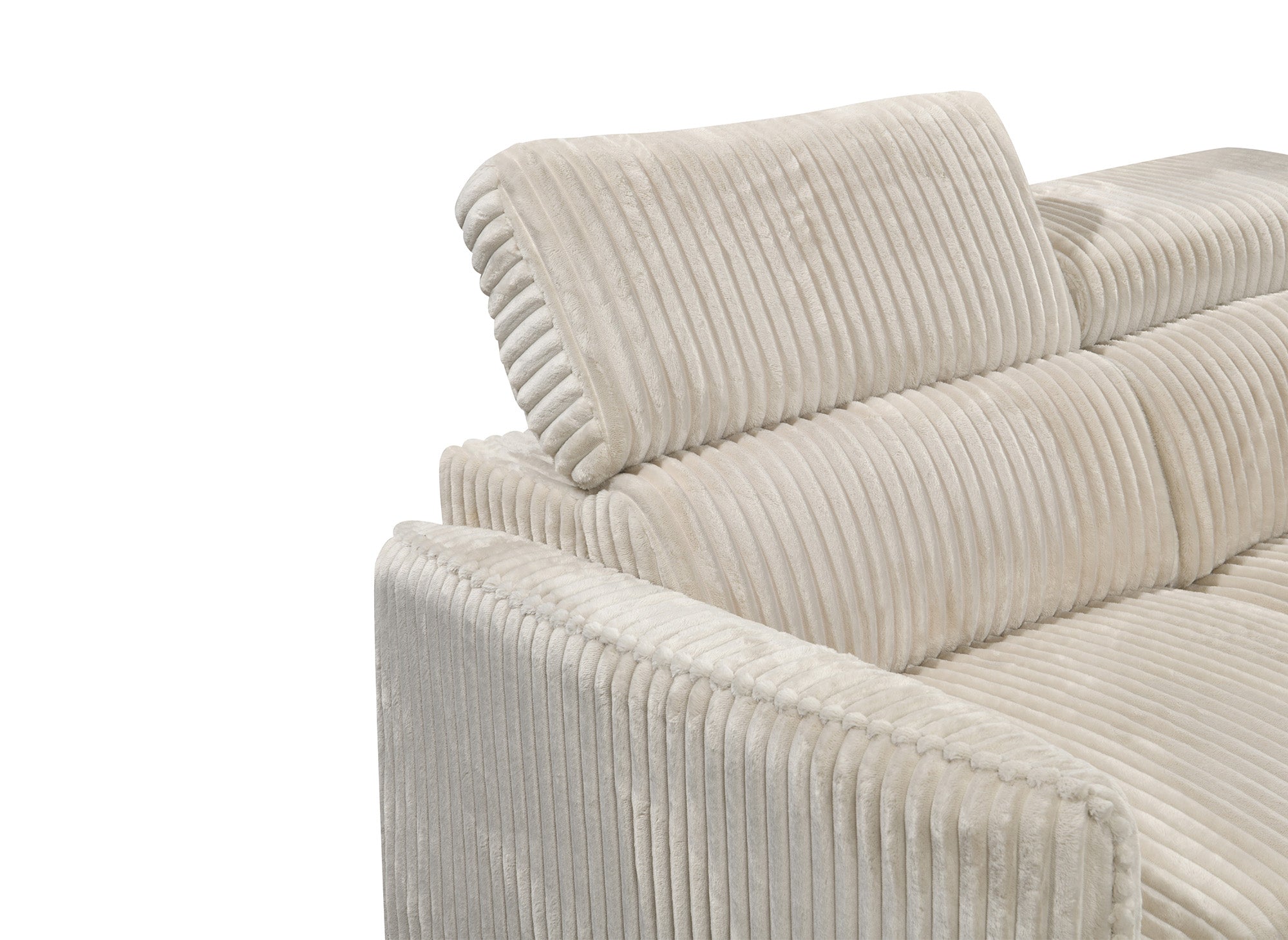 Sofá cama esquinero NAIROBI de pana gruesa color beige - Esquina derecha