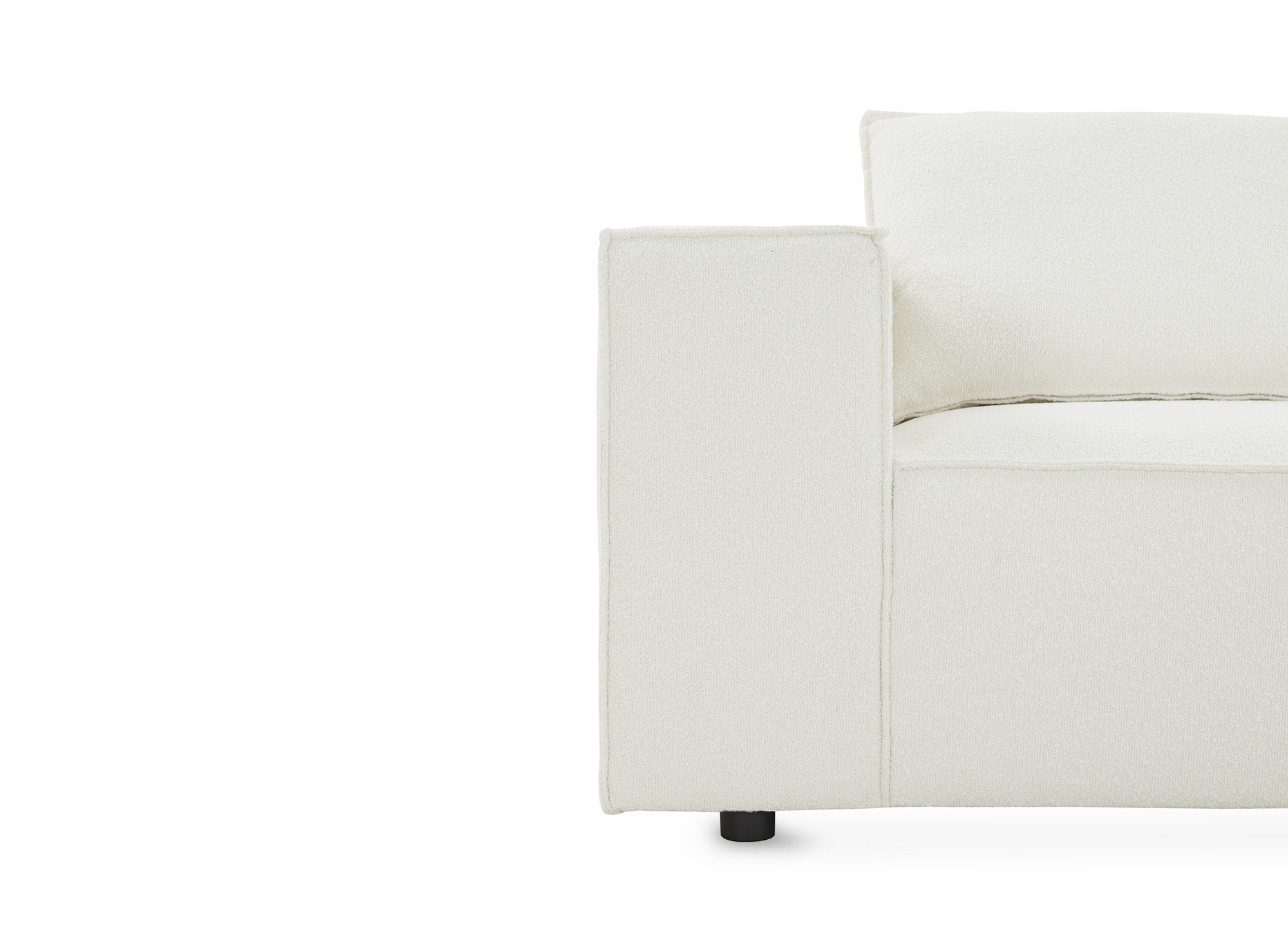 Sofá esquinero modular HARLEM en tejido efecto piel de oveja color blanco hueso