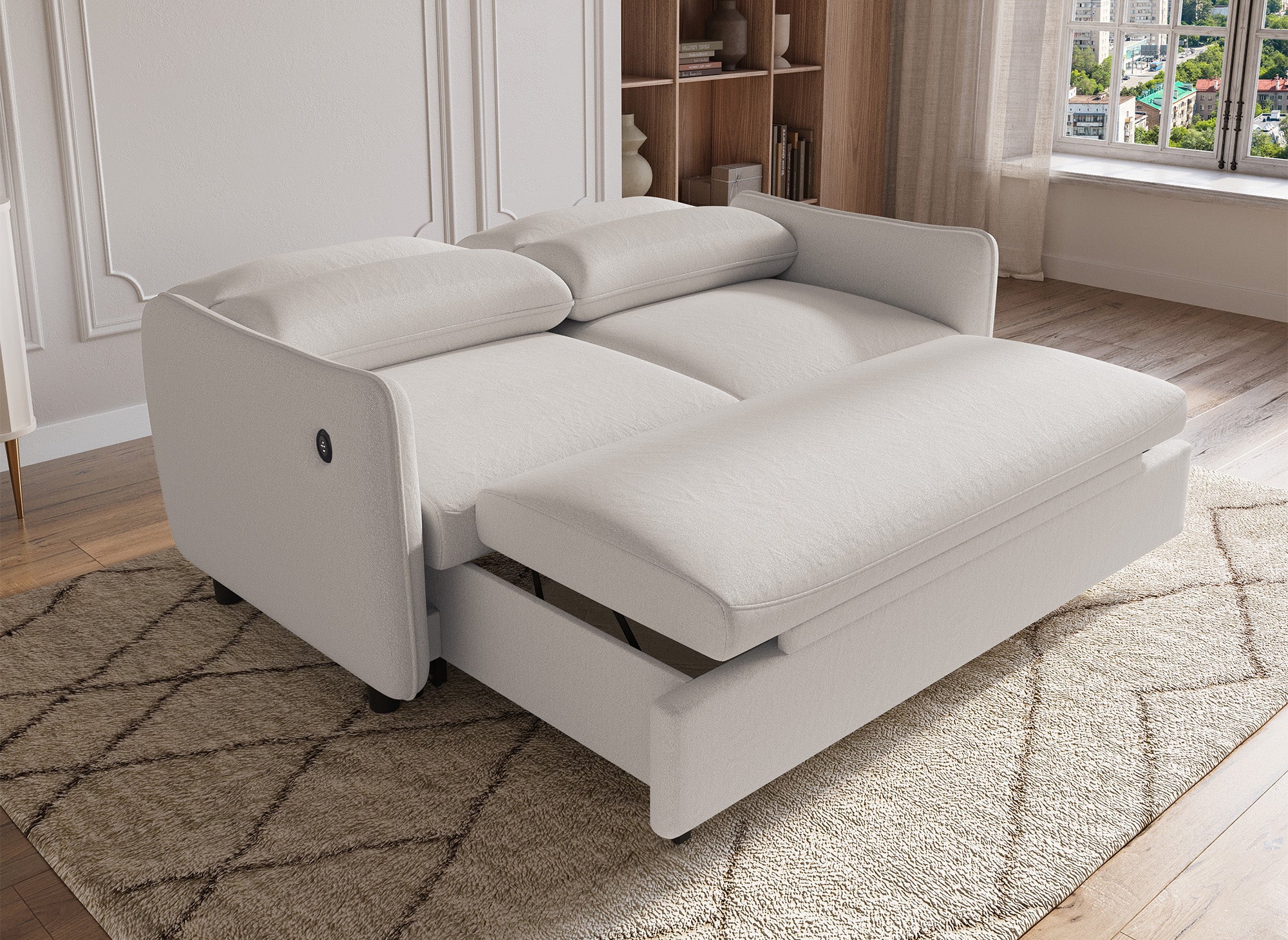 Sofá cama ZADIG de 3 plazas en tela beige