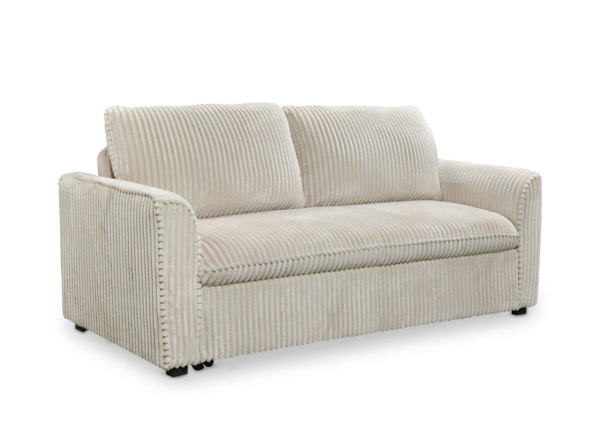 Sofá cama de 3 plazas MAYLIE en pana gruesa color beige