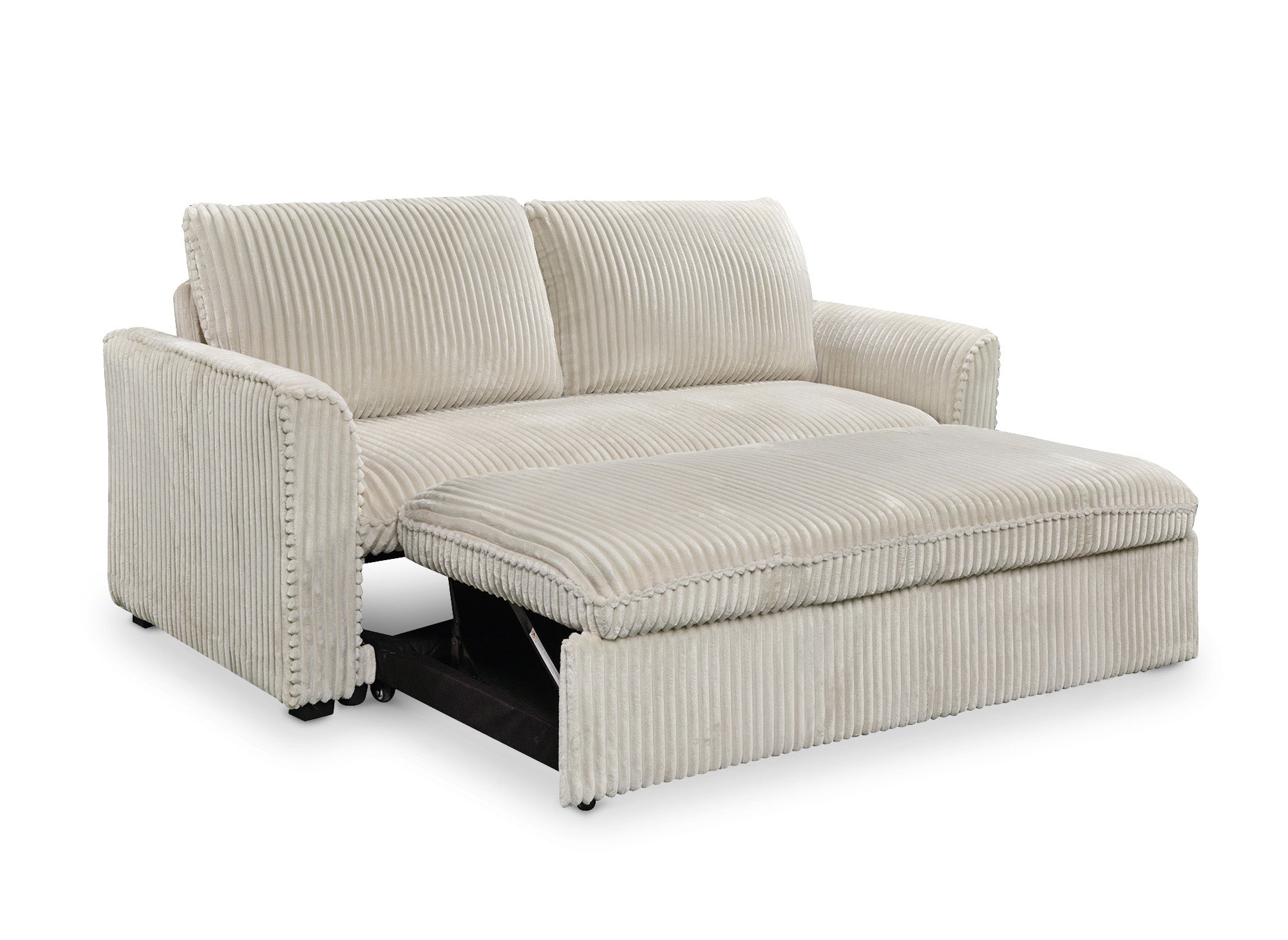 Sofá cama de 3 plazas MAYLIE en pana gruesa color beige