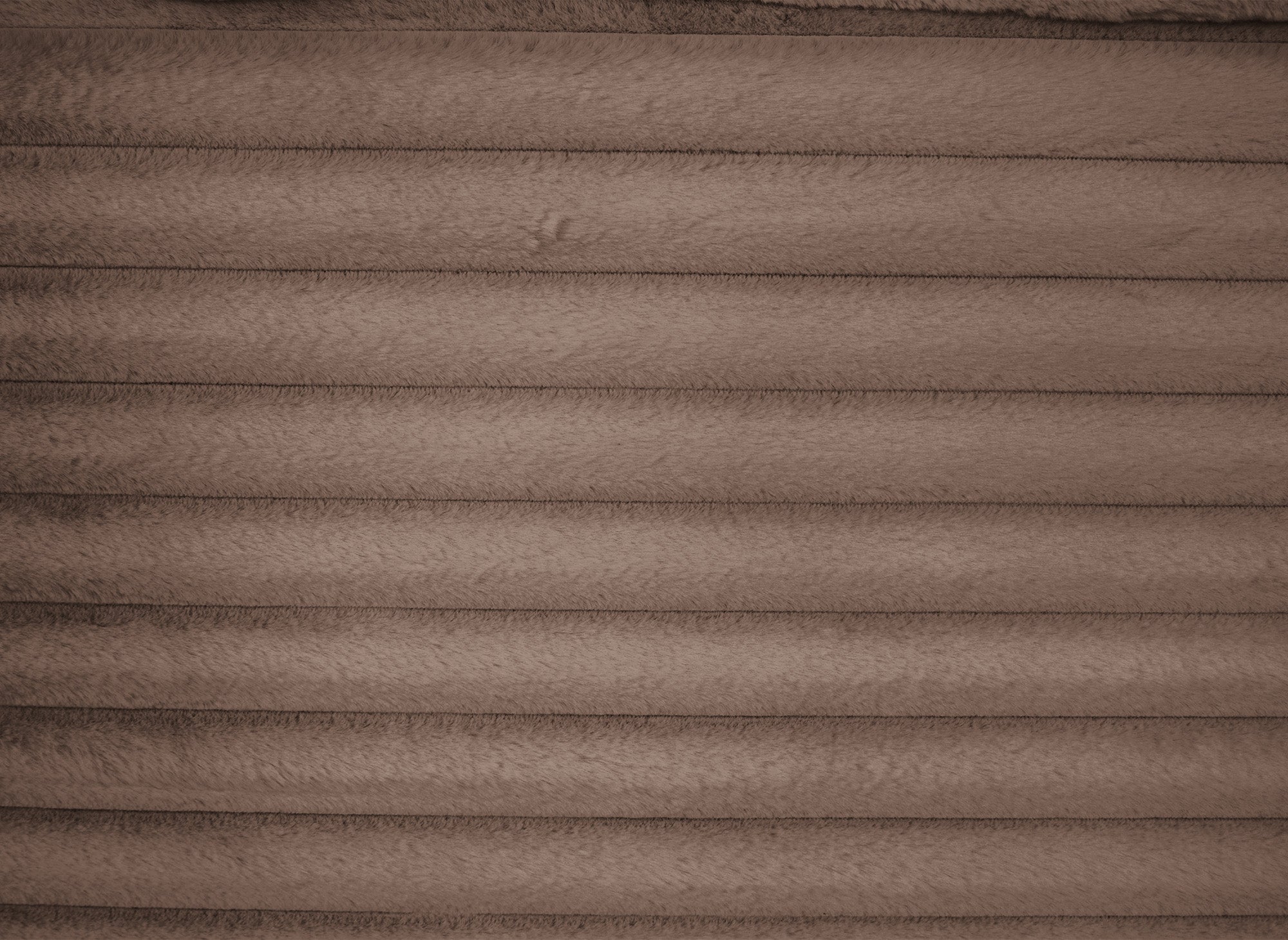 Sofá recto de 2 plazas DAHO en suave tejido acanalado color topo