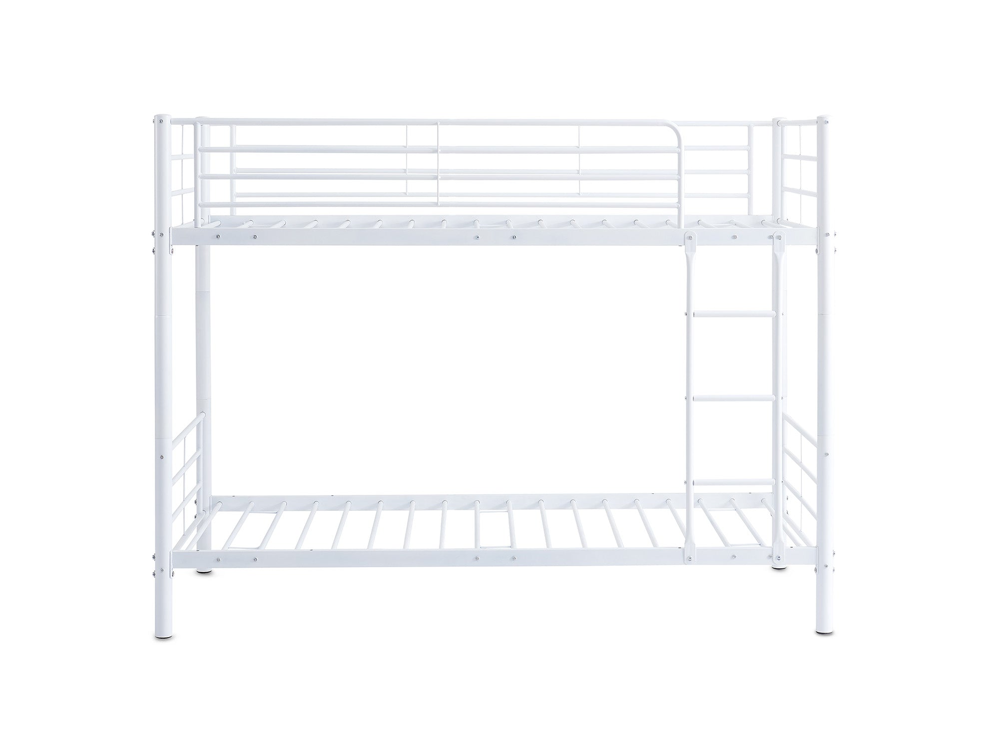 Litera doble de metal blanco de 90 x 190 cm + somieres