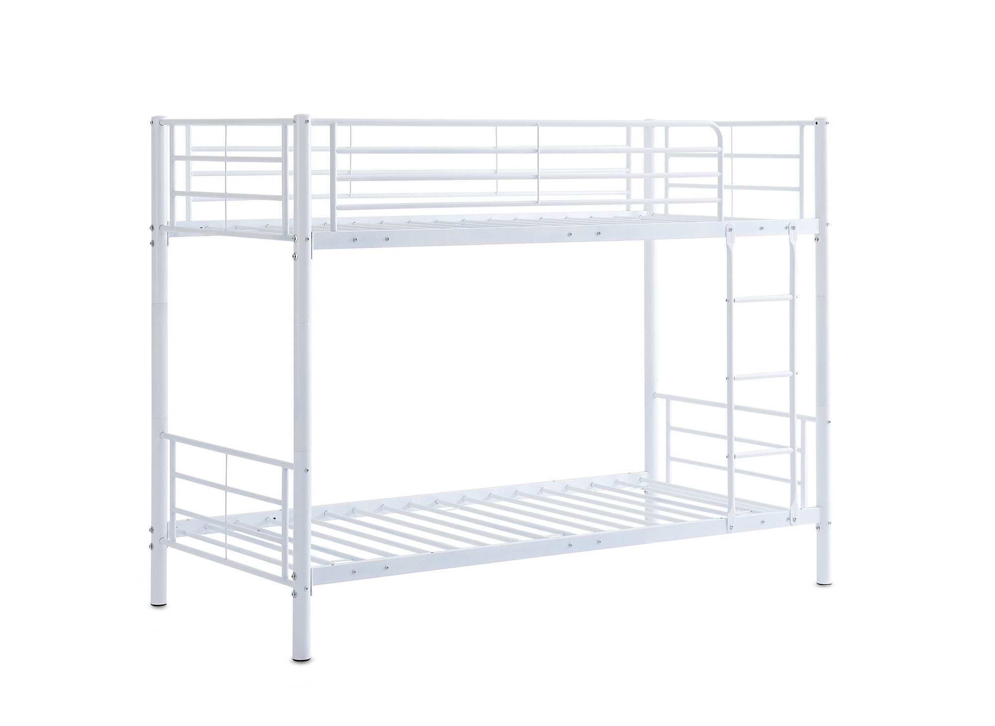 Litera doble de metal blanco de 90 x 190 cm + somieres