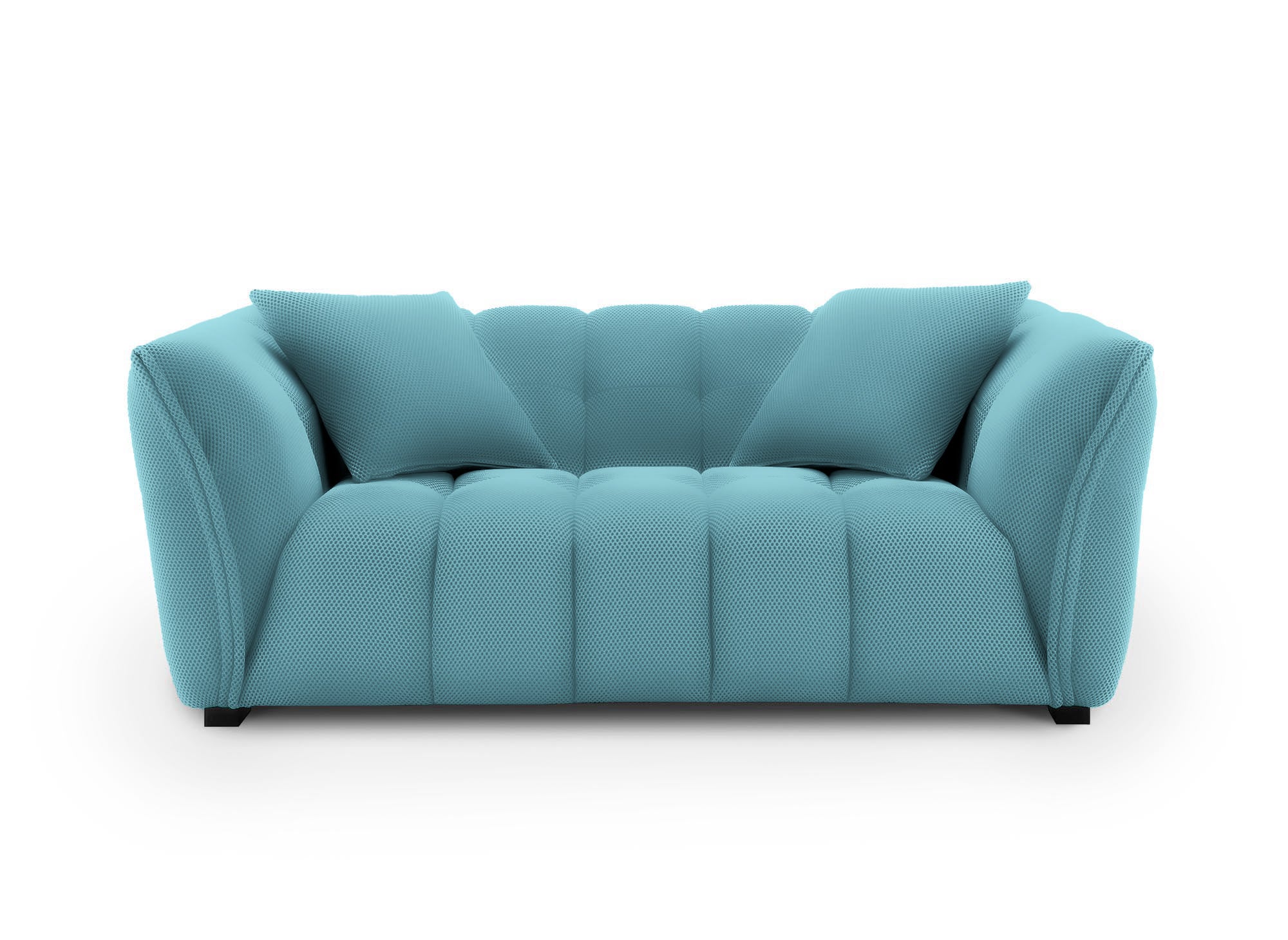 Sofá ELENA de 2 plazas en tejido verde agua 3D