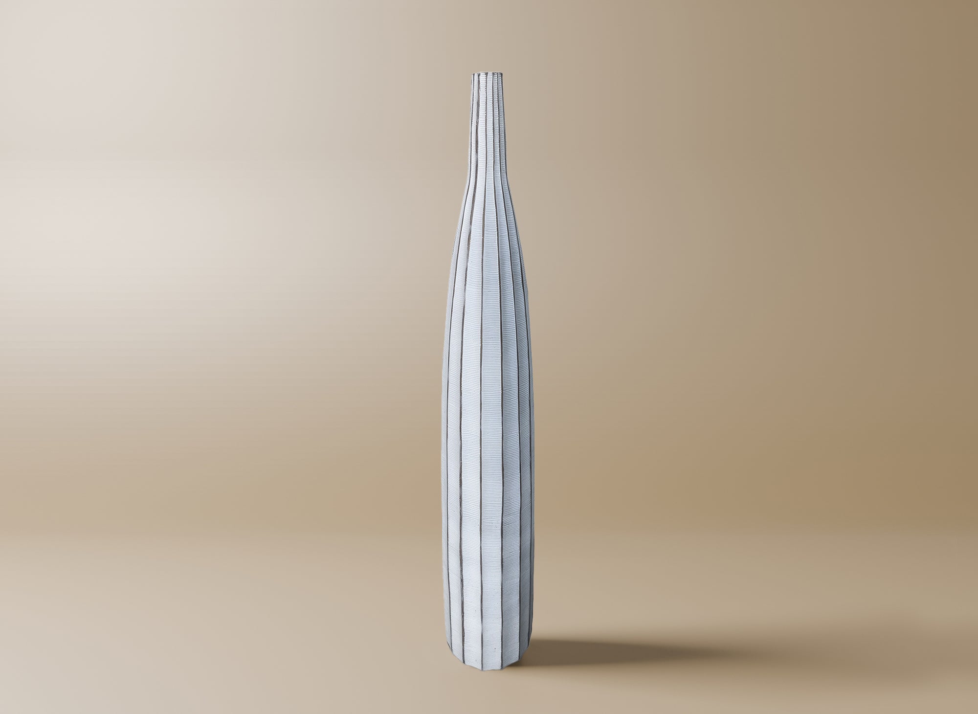 Jarrón pequeño de resina blanca, 101 cm de alto, ELME