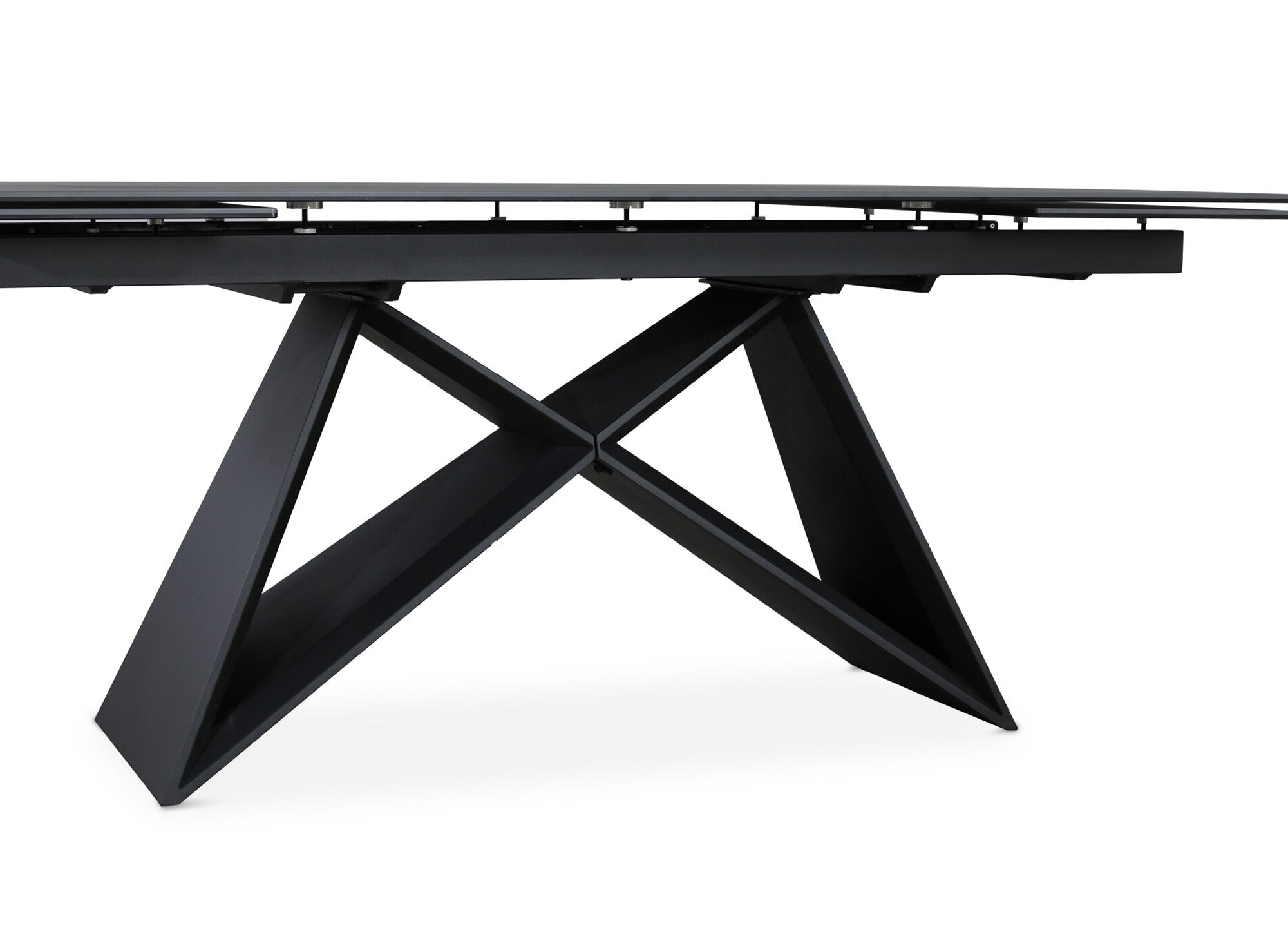 Mesa de comedor extensible GABRIEL en cerámica con efecto mármol negro