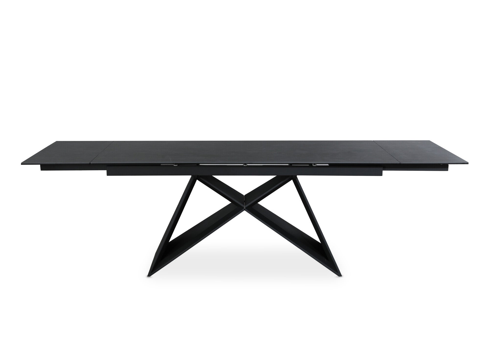Mesa de comedor extensible GABRIEL en cerámica con efecto mármol negro