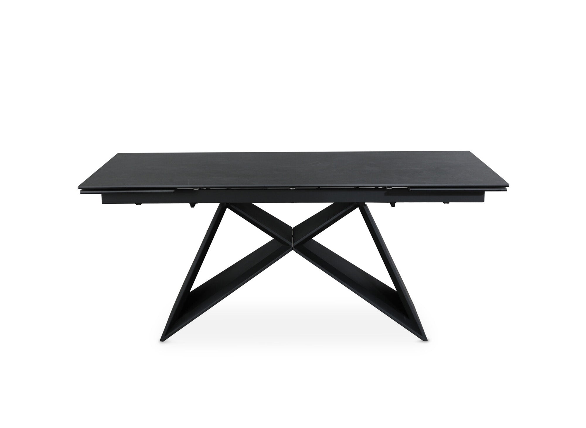 Mesa de comedor extensible GABRIEL en cerámica con efecto mármol negro