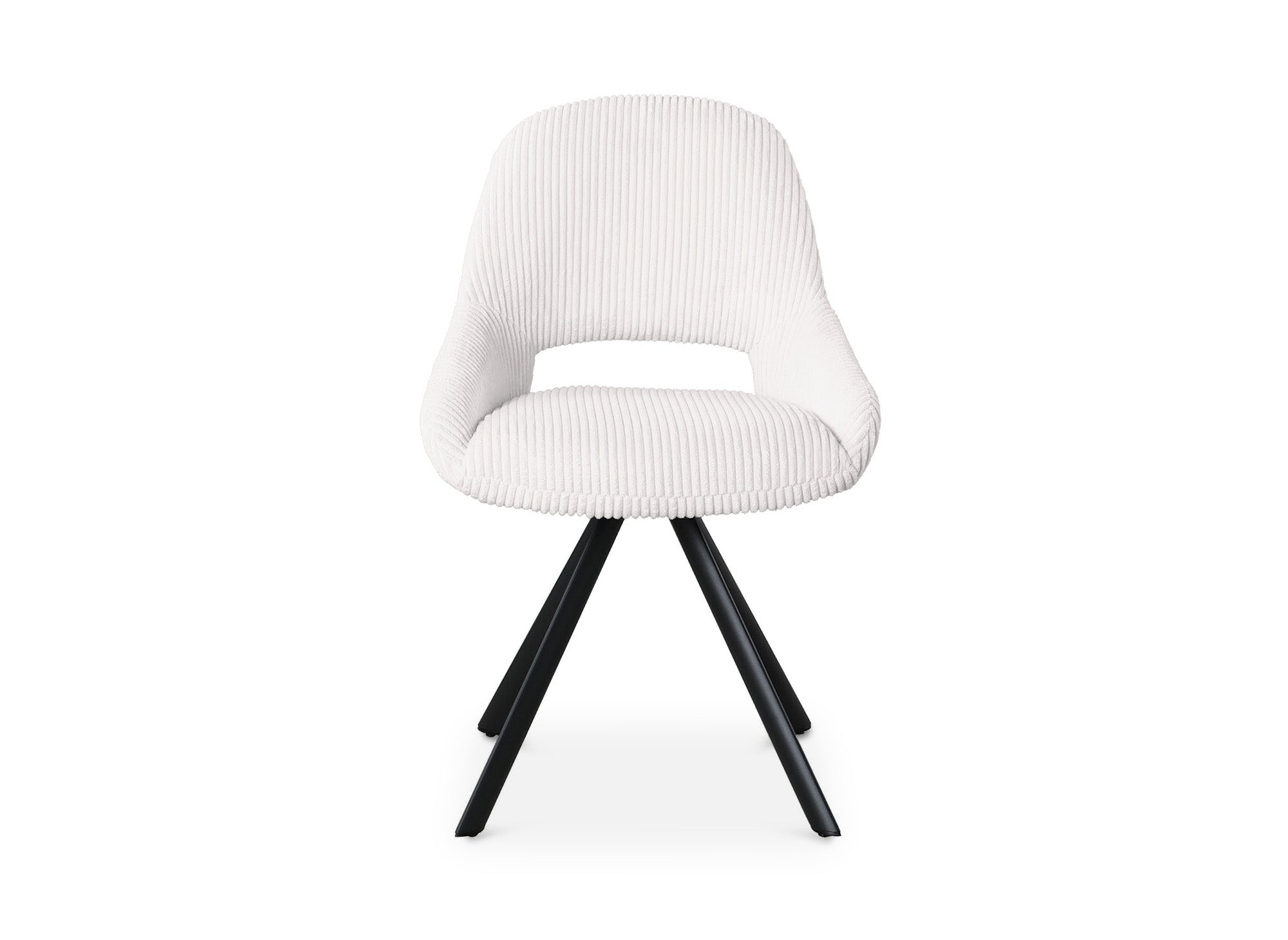 Juego de 2 sillas de diseño SYRA en pana color crudo