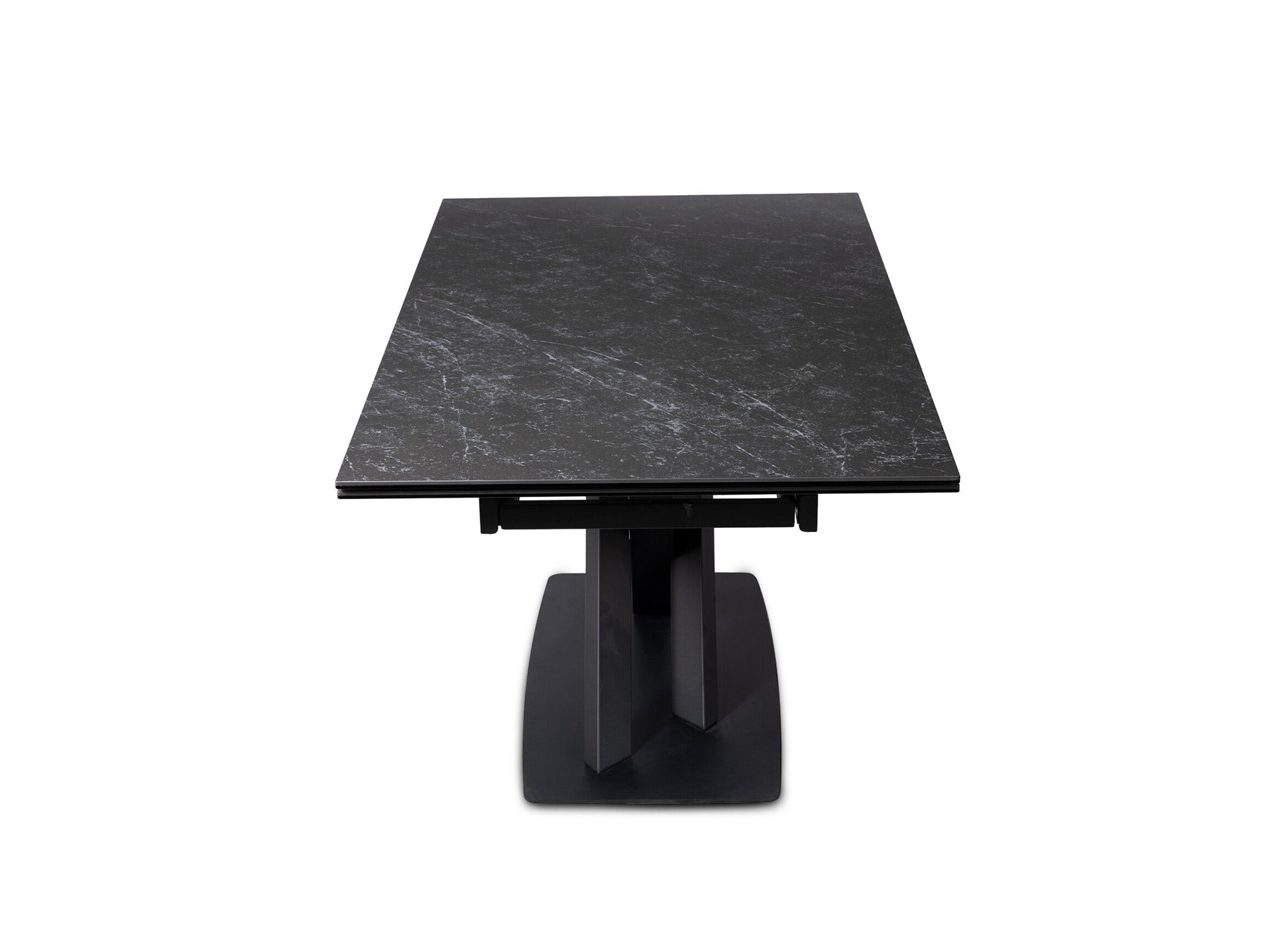 Mesa de comedor extensible ELEGANCE de cerámica negra para 6-10 personas