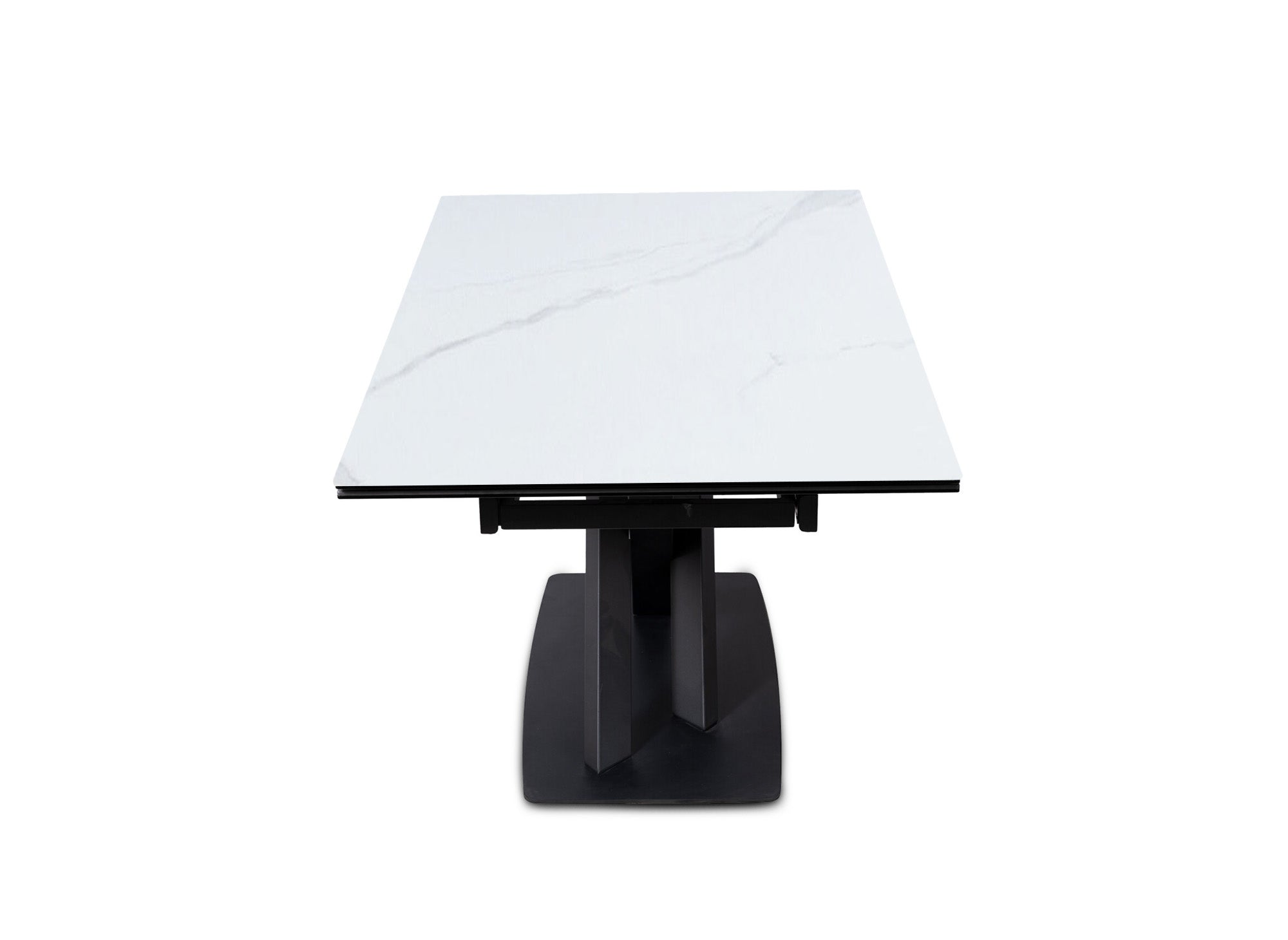 Mesa de comedor extensible ELEGANCE de cerámica blanca para 6-10 personas