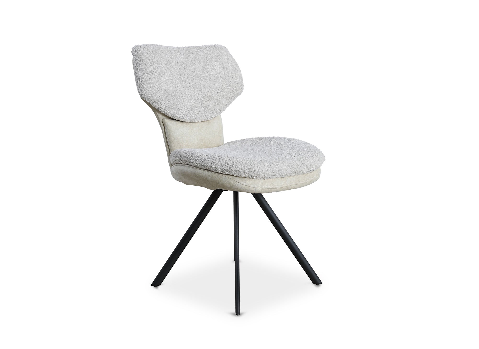 Conjunto de 2 sillas de diseño MILIA en tejido bouclé beige