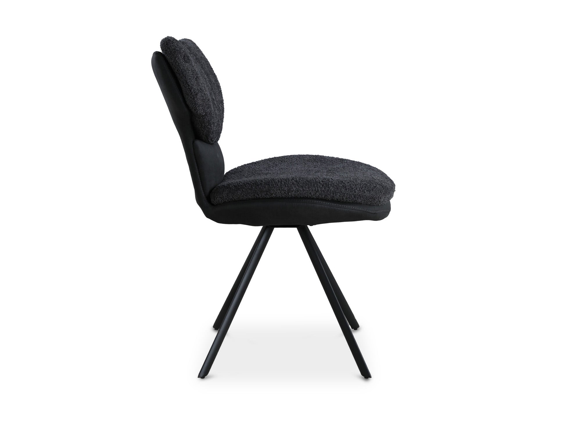 Juego de 2 sillas de diseño MILIA en tela bouclé gris antracita